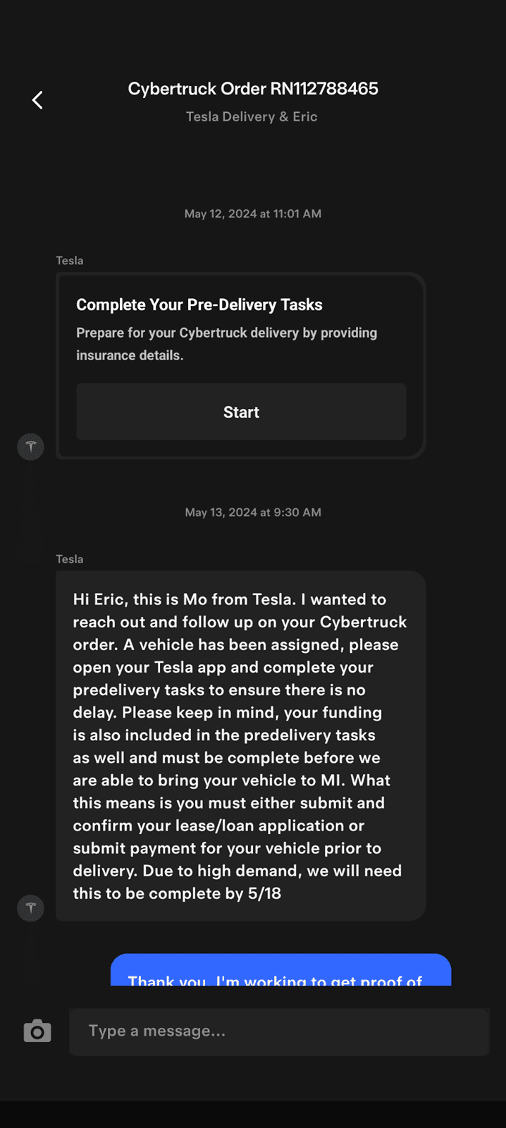 Tesla Cybertruck Making the final payment Screenshot_20240516-175348