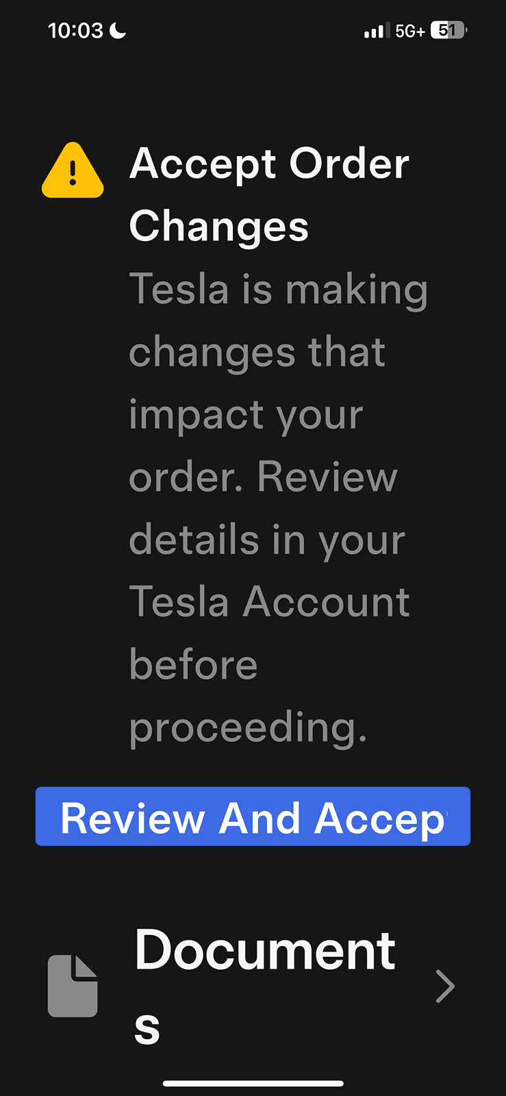 Tesla Cybertruck I just got this notice in my app. Scared to review and sign. Lol. Anyone else??? IMG_5034