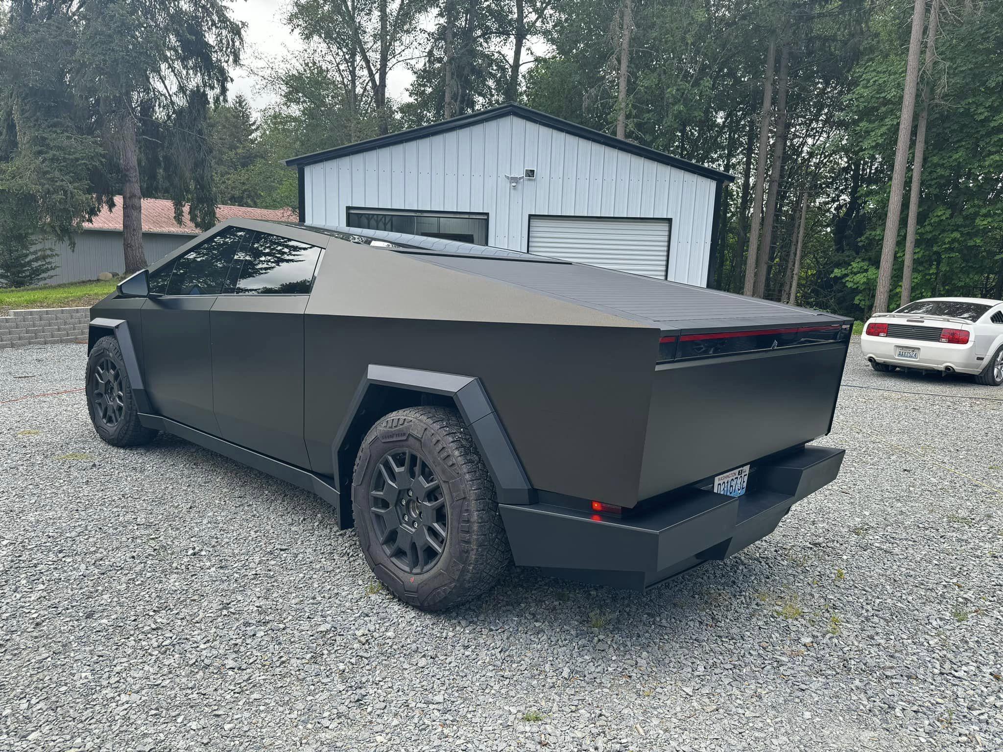 Tesla Cybertruck 3M 2080 Satin Gold Dust Black Vinyl Wrap Cybertruck 3M Satin Gold Dust Black Vinyl Wrap Cybertruck 4