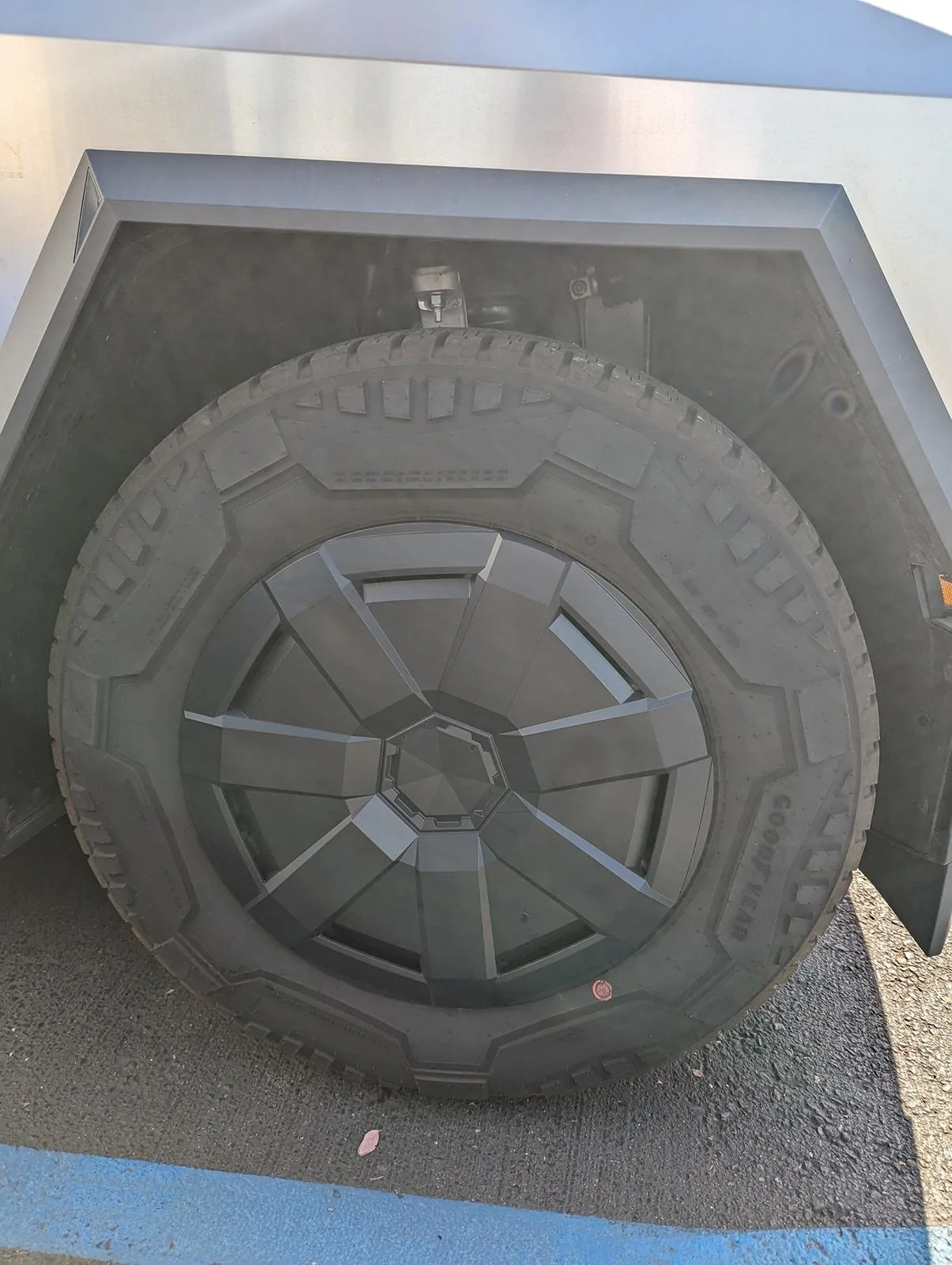 Tesla Cybertruck Revised wheel covers spotted? PXL_20240518_163057089
