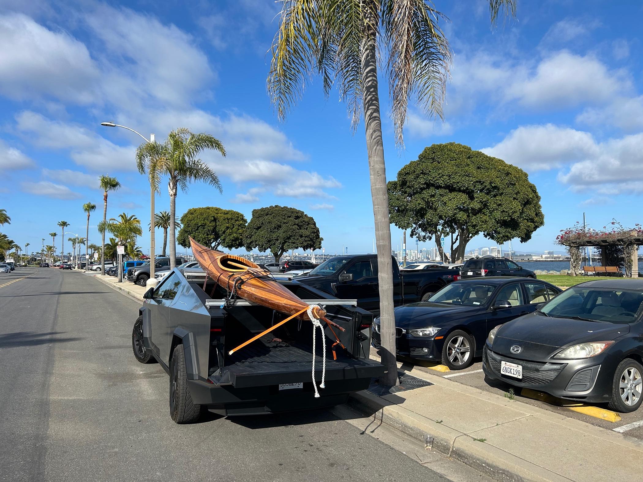 Tesla Cybertruck Needed a Roof Rack so I custom DIY made one (used for Kayak) IMG_3427