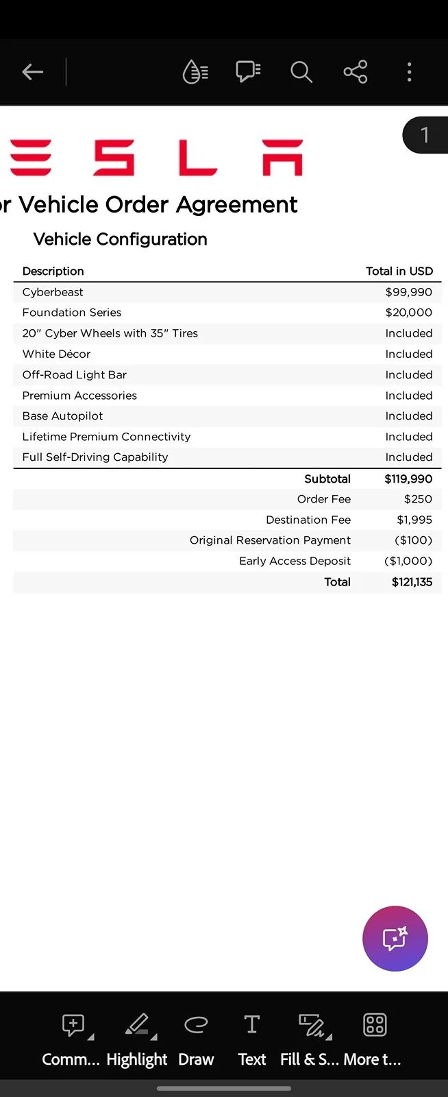 Tesla Cybertruck Price decreased when in Edit design page Screenshot_20240519_225503_Adobe Acrobat