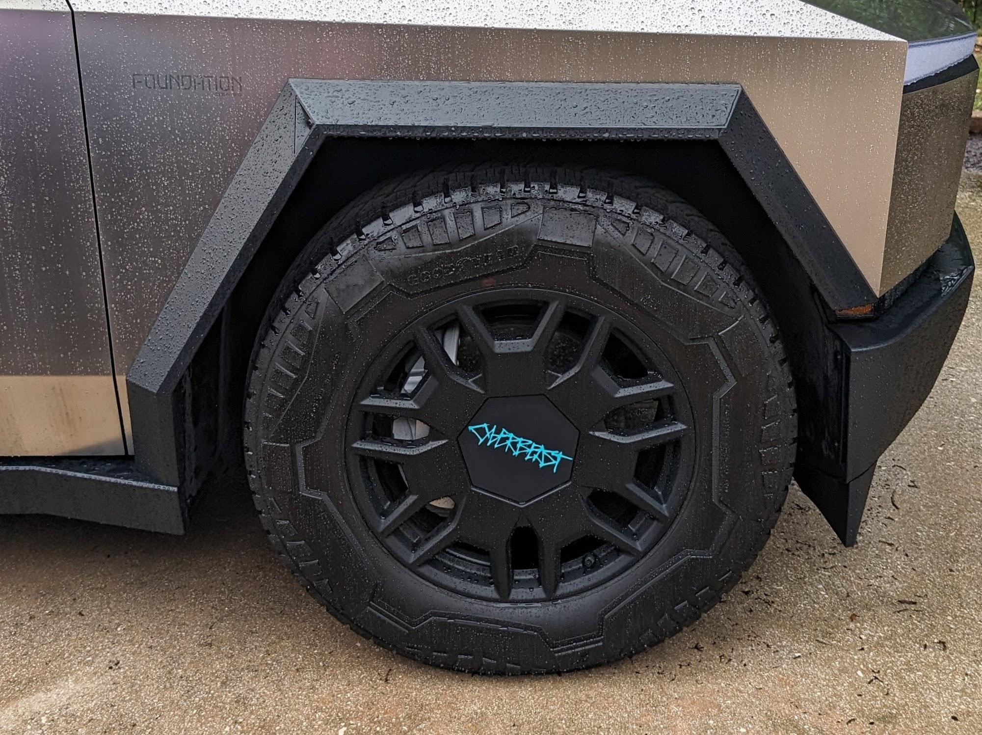 Tesla Cybertruck Cybertruck Delivered with Center Caps CyberBeast Text IRL 02
