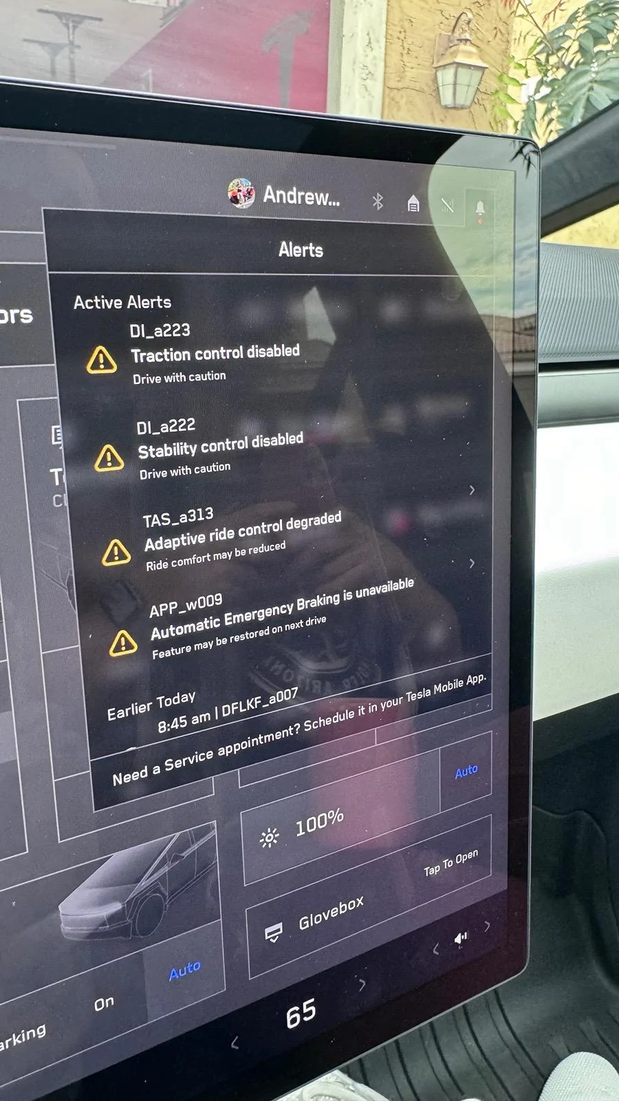 Tesla Cybertruck 150 miles in and tons of errors just popped up IMG_6609