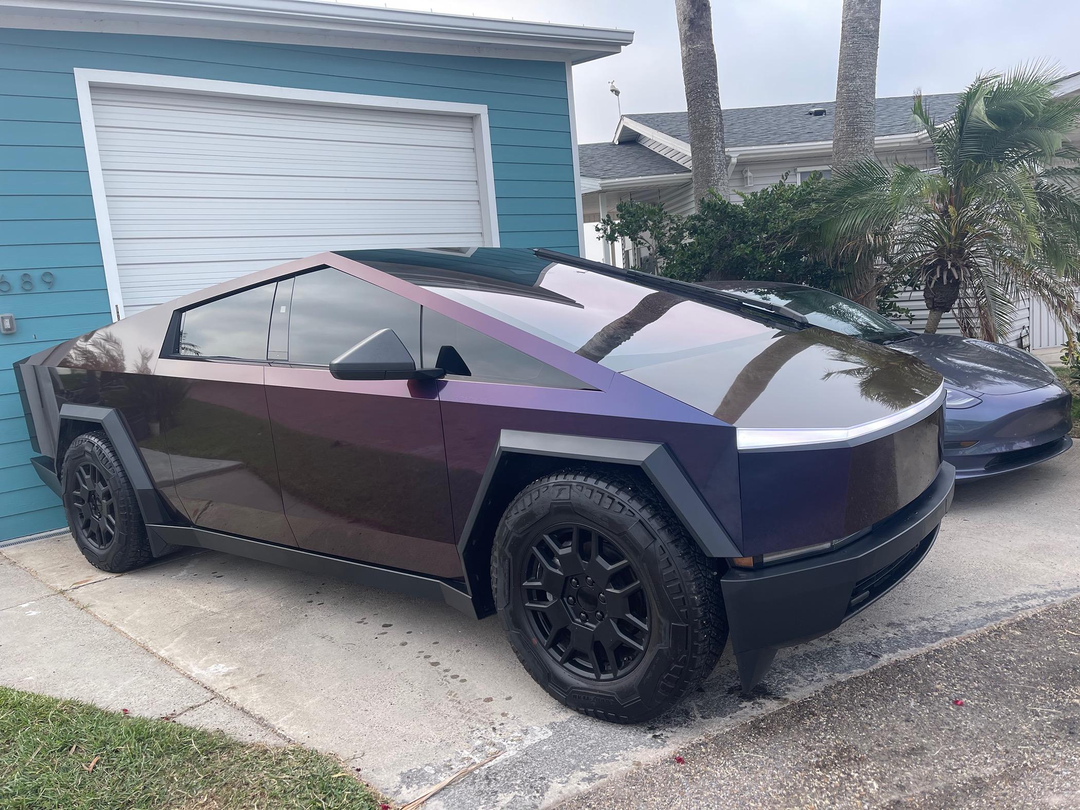 Tesla Cybertruck Wrapped in Inozetek Spectrum, tinted 20% and ceramic coated IMG_7334