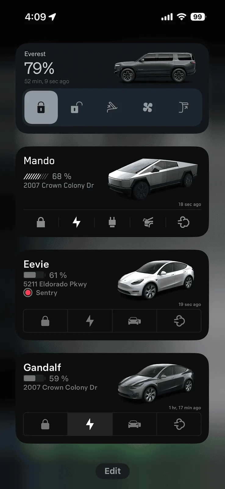 Tesla Cybertruck App - how to set default car 1716412322909-sh