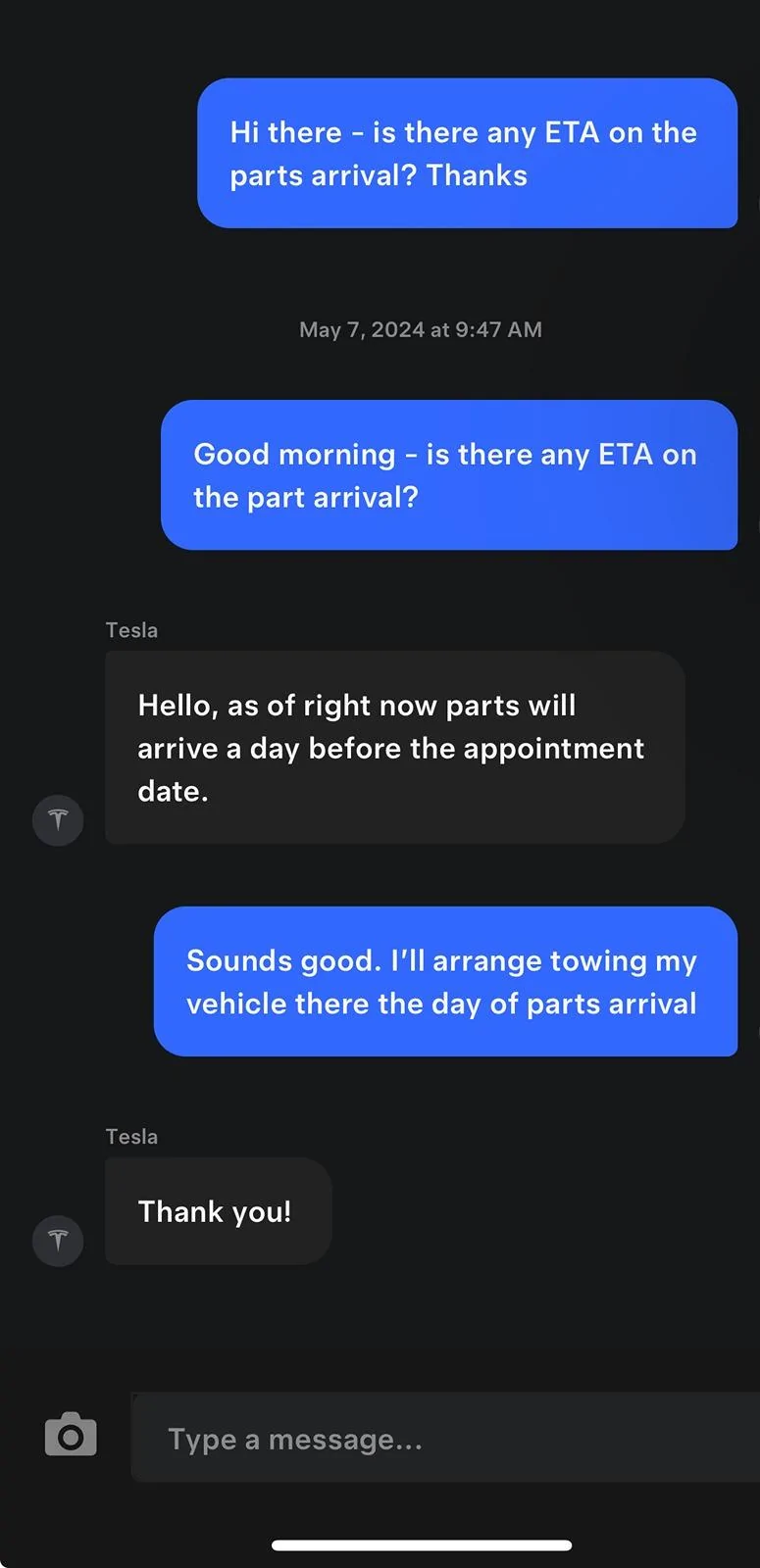 Tesla Cybertruck Cybertruck service experience - over $2000 in towing and 4 weeks of waiting, still in Tesla San Jose Collision Center c9469f0651d4f55bcc30553150769ca