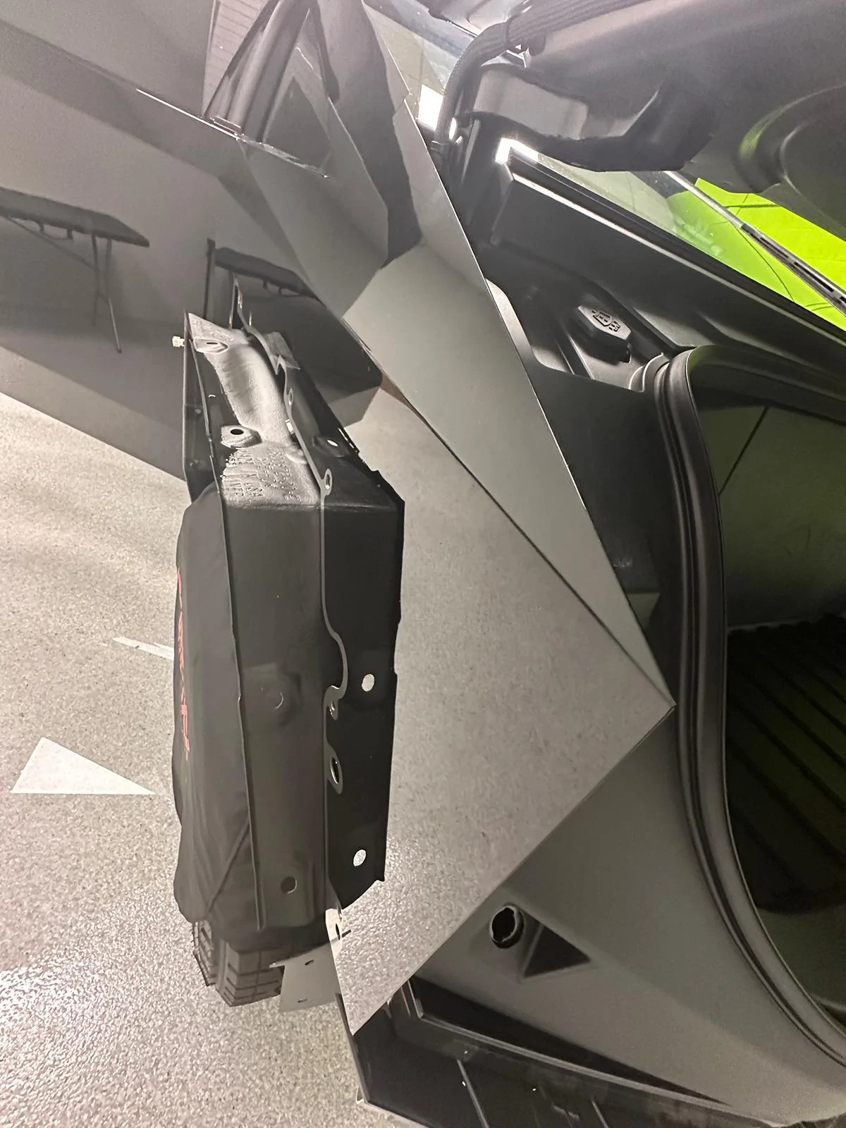 Tesla Cybertruck Gloss black PPF & fully gloss black painted bumpers / cladding - and custom all black leather interior & 24" monoblocks IMG_0324