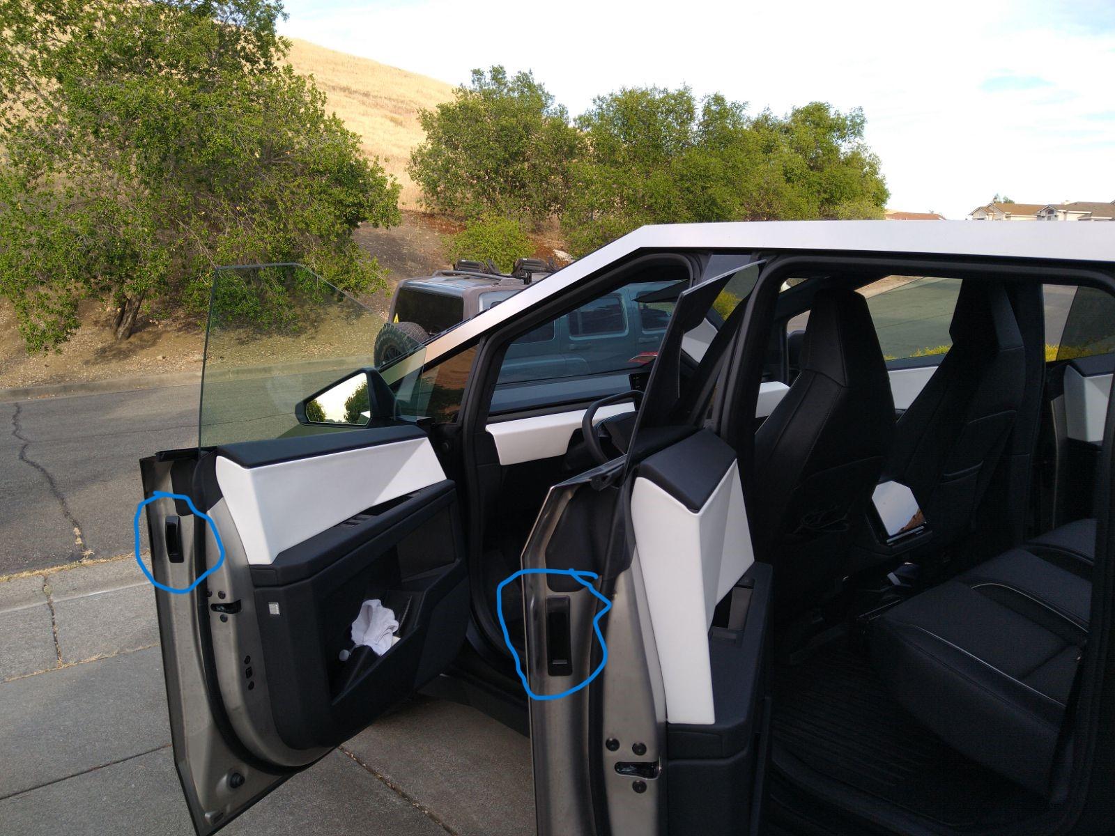 Tesla Cybertruck $16.99 Fix For Fingerprint-Free Door Closing -- Stick On Door Handle Door Handle
