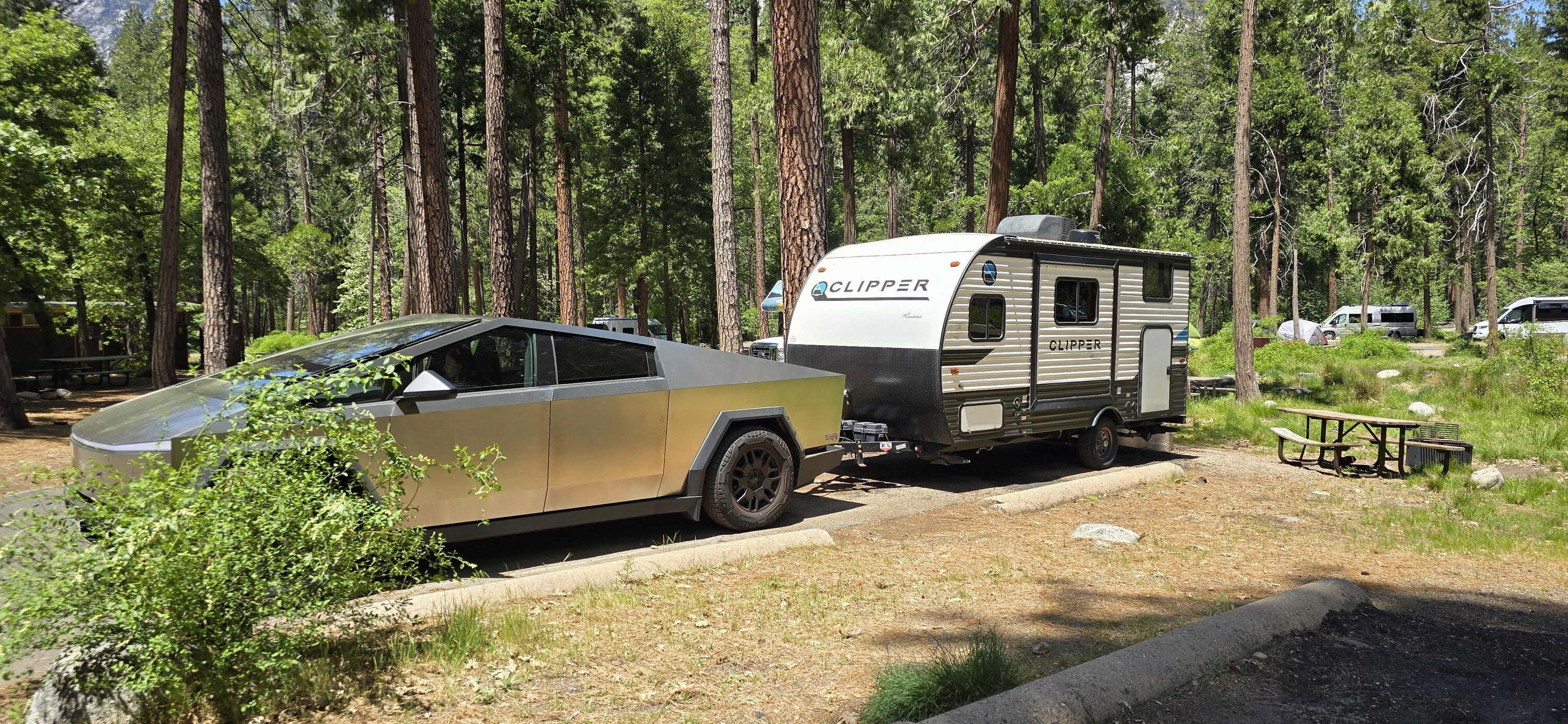 Tesla Cybertruck Towing trailer to Yosemite for 2 days with Cybertruck 20240519_132648