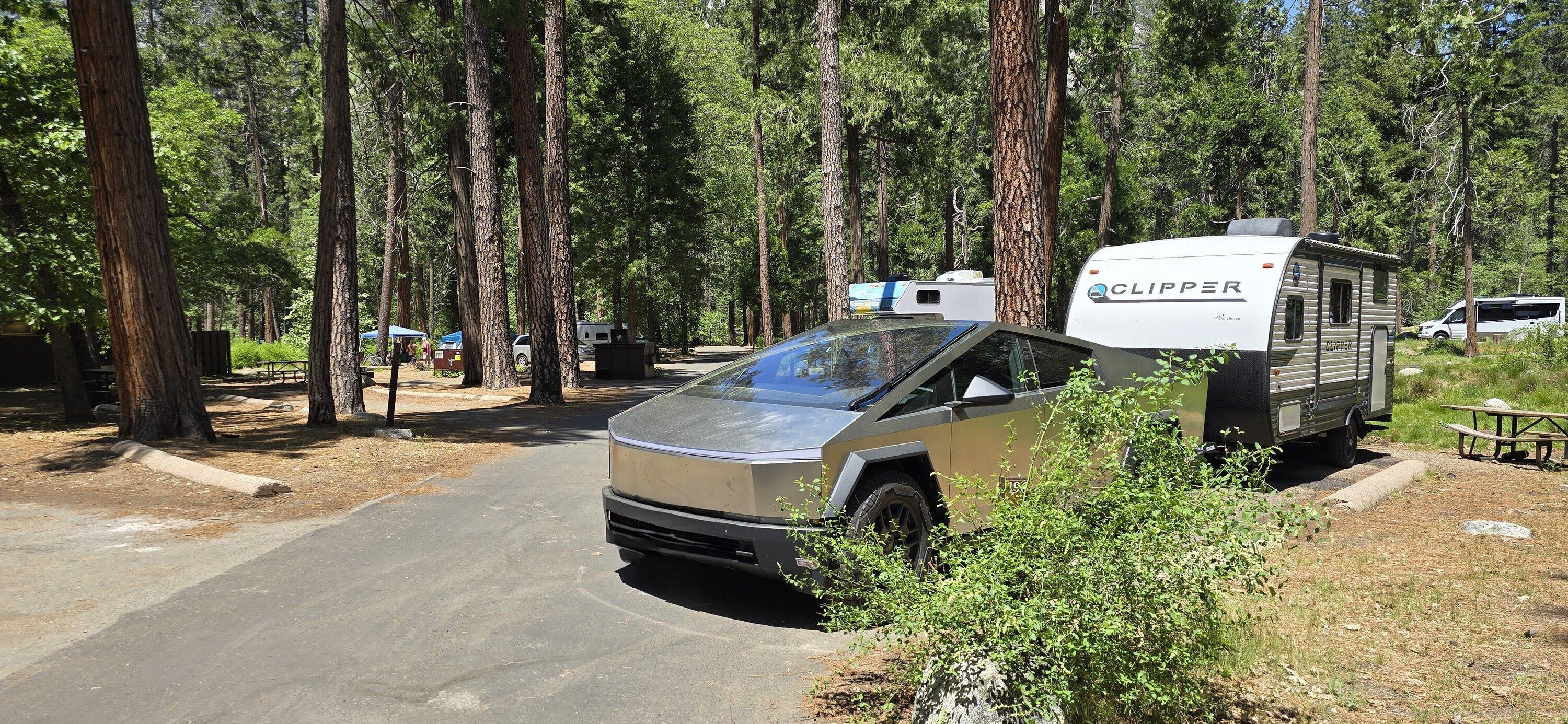 Tesla Cybertruck Towing trailer to Yosemite for 2 days with Cybertruck 20240519_132654