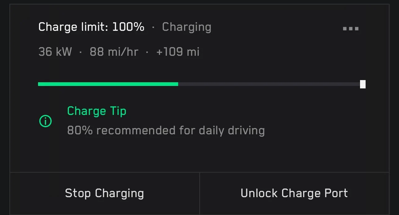 Tesla Cybertruck Charging rates IMG_1220