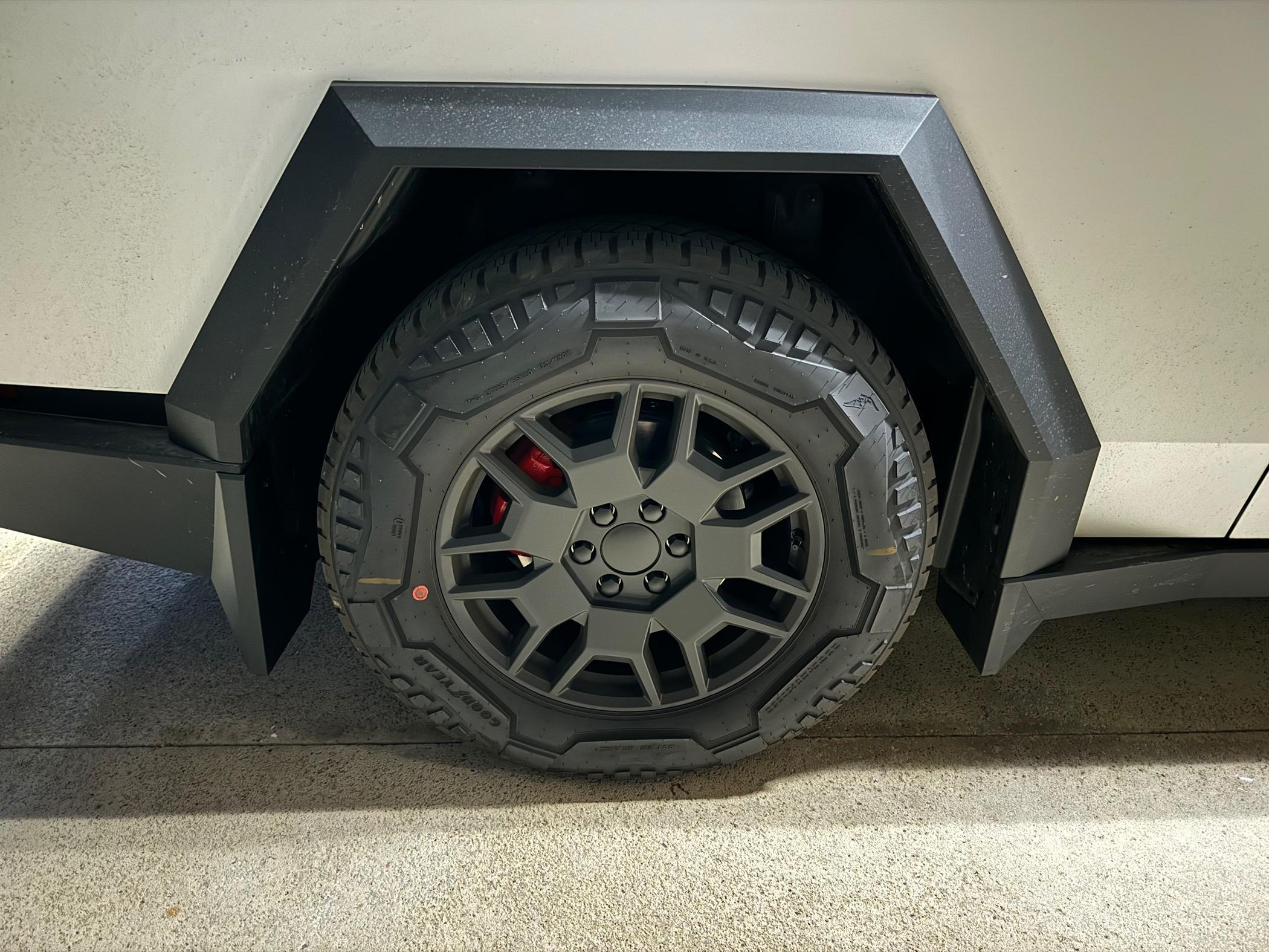 Tesla Cybertruck Mud Flaps Installed on Cybertruck - First Photos IMG_0513