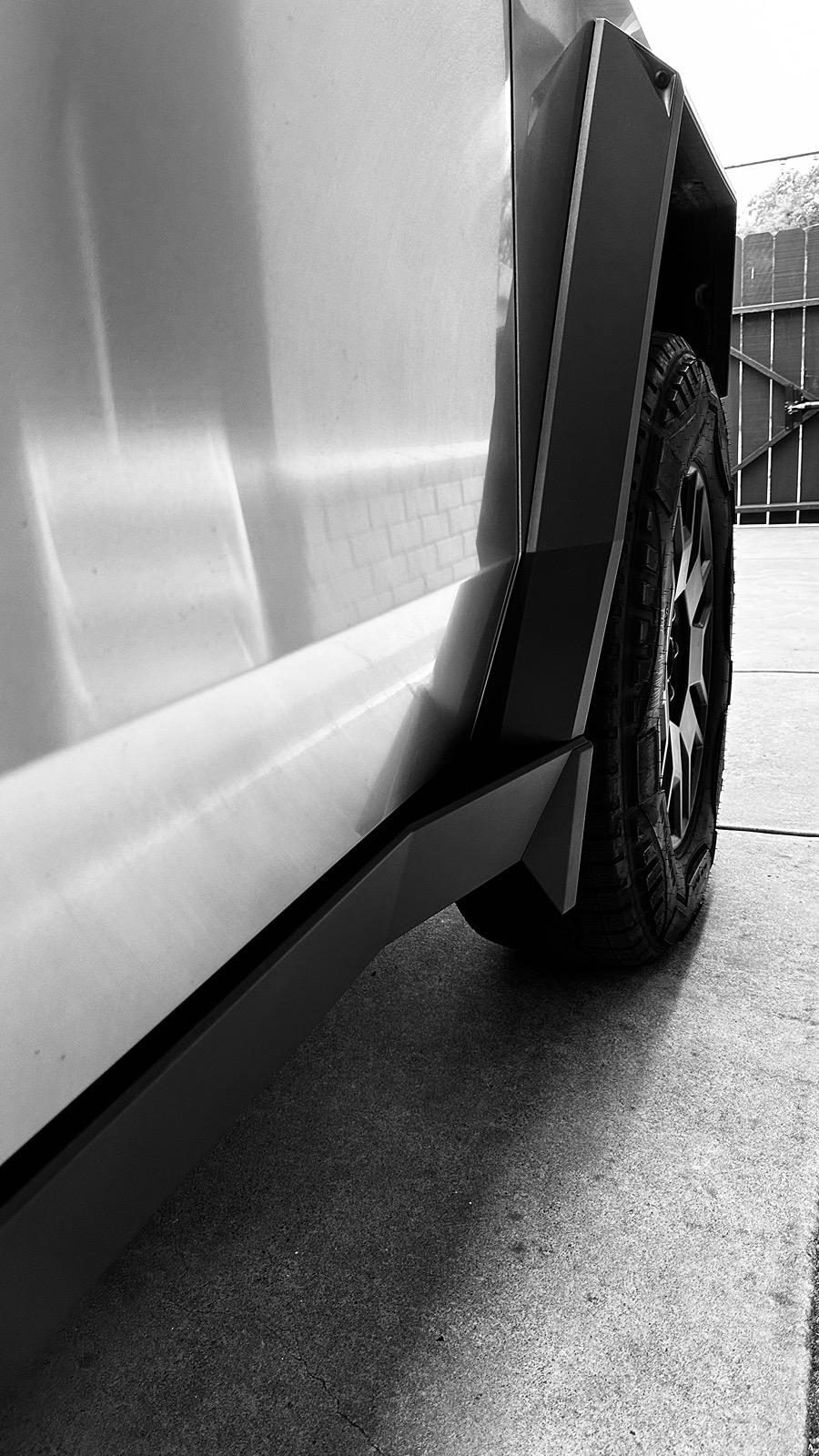 Tesla Cybertruck Mud Flaps Installed on Cybertruck - First Photos IMG_6238