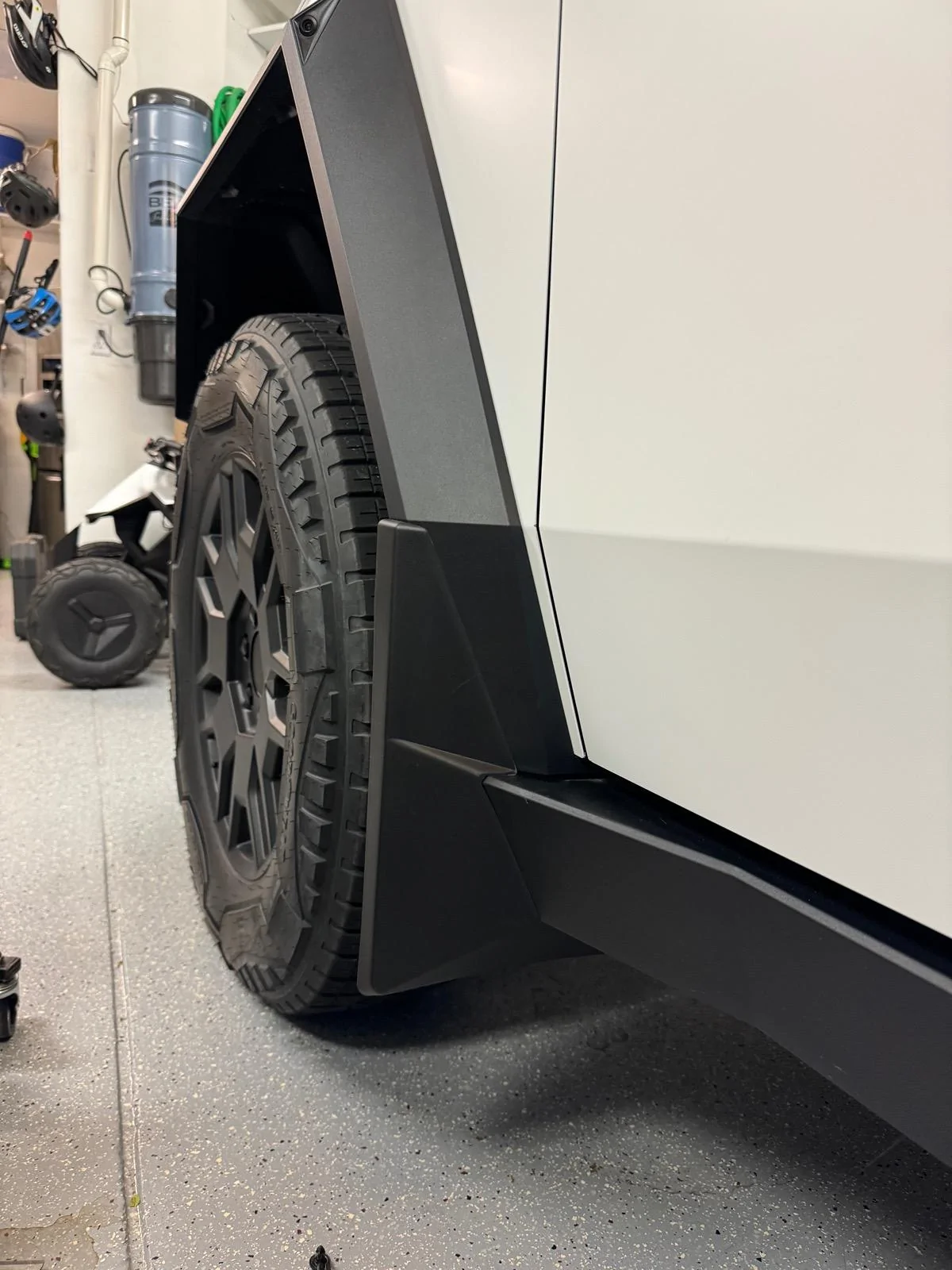Tesla Cybertruck Mud flaps install DIY video IMG_0305