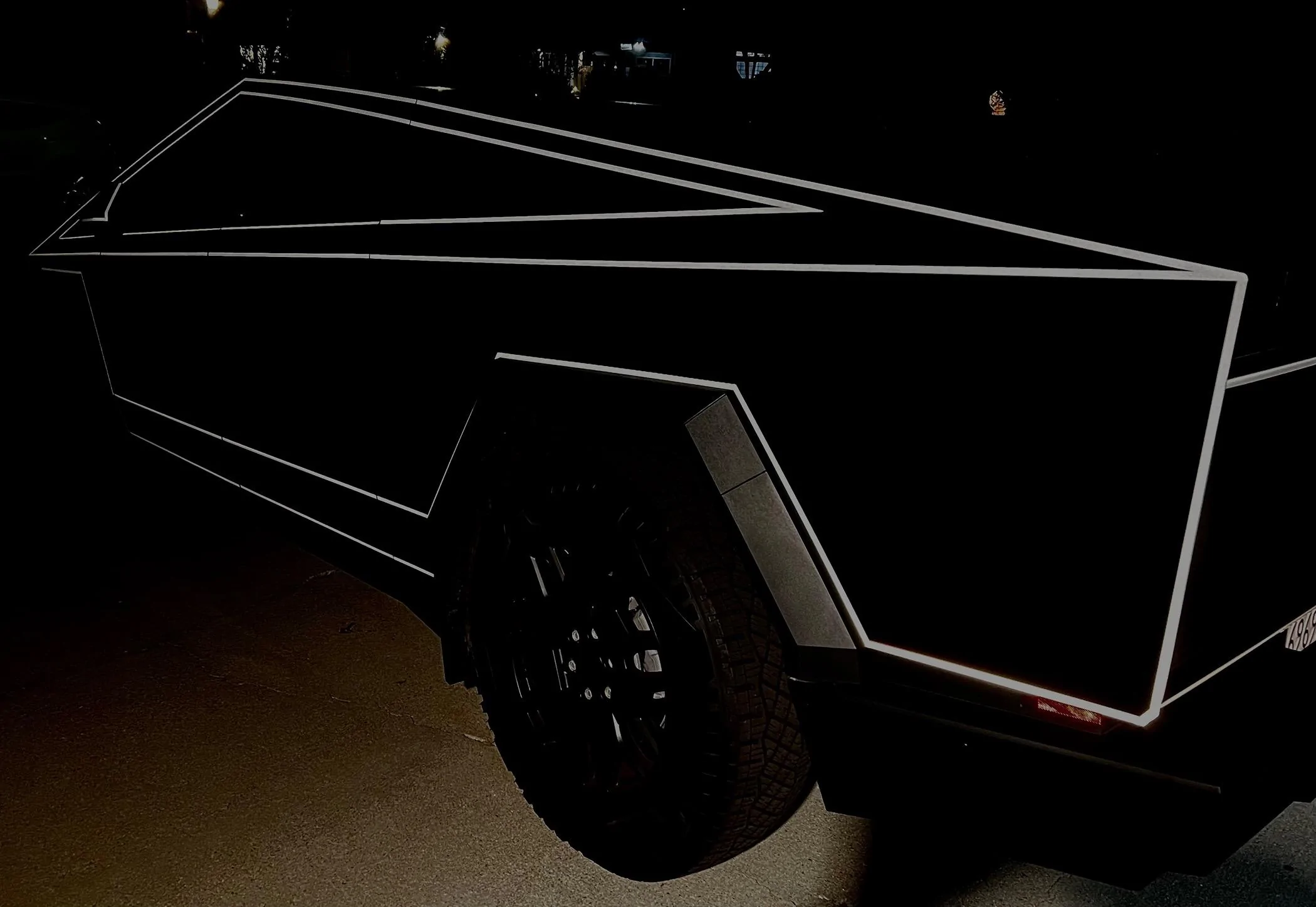 Tesla Cybertruck Chrome wrap with PPF and Tron stripes IMG_4428