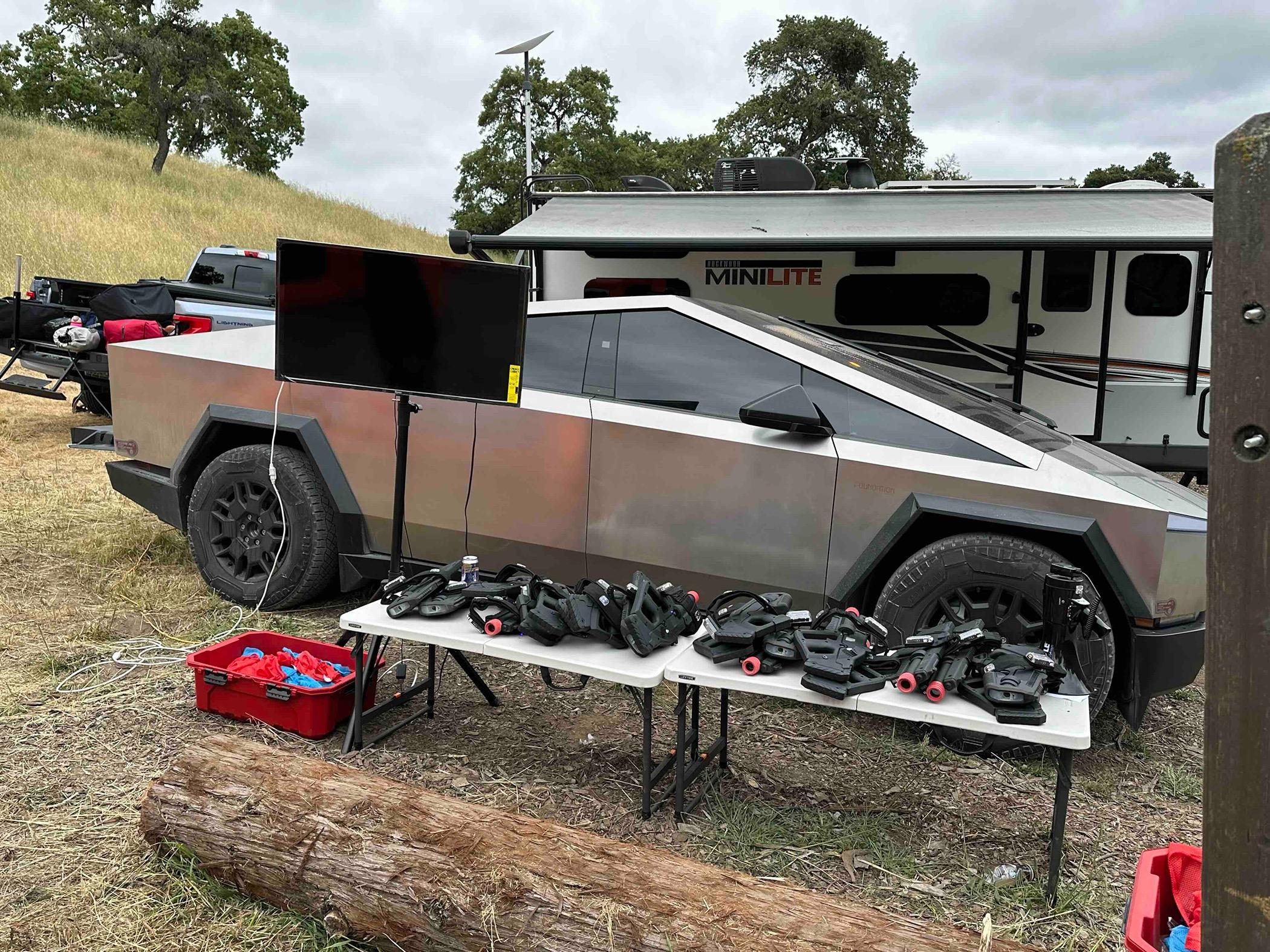 Tesla Cybertruck Towing and Laser Tag Weekend IMG_8790