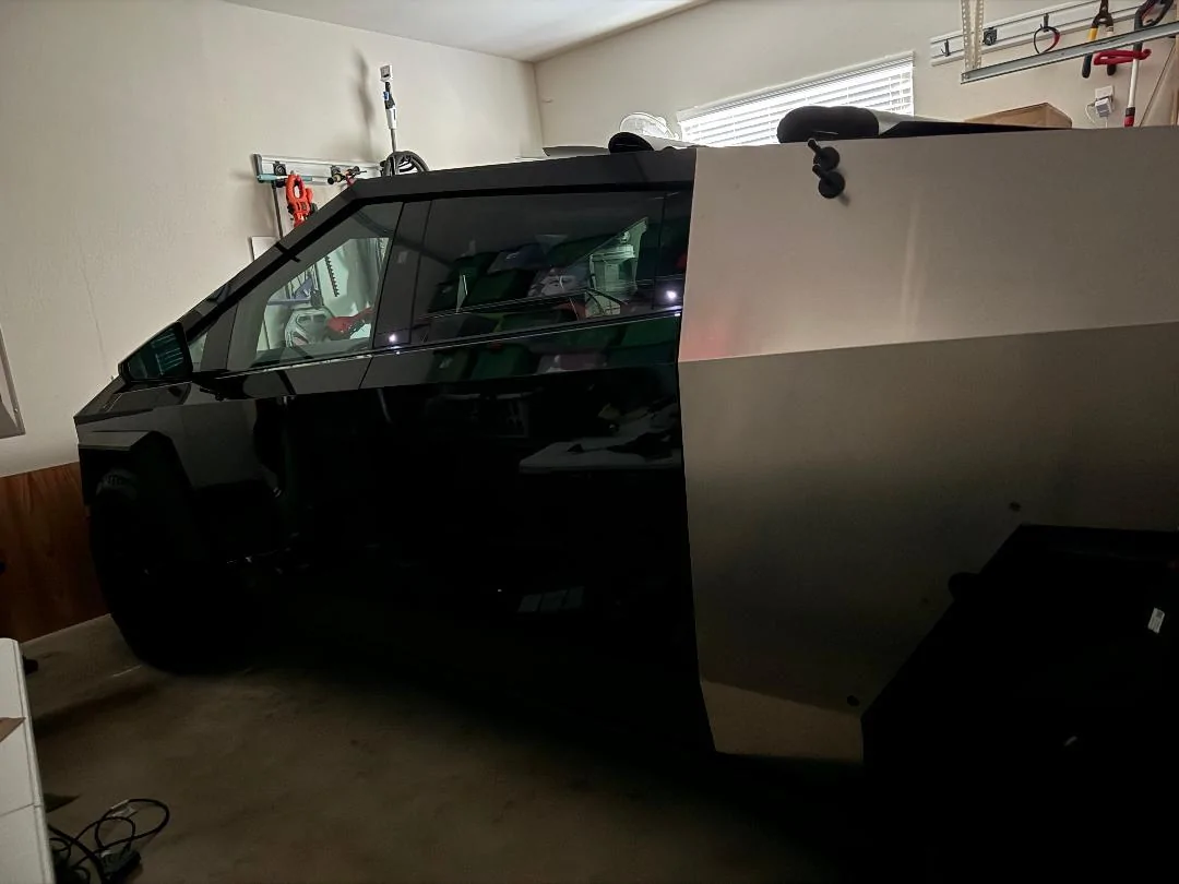 Tesla Cybertruck Super GLOSS Black Vinyl (DIY - Doing for the 1st Time) from Bulk Roll ... in 500 $ CT1