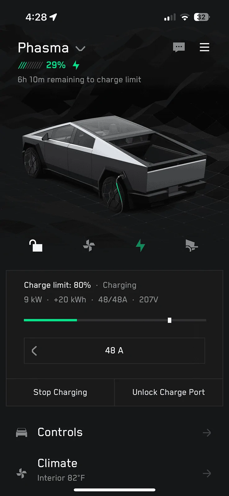 Tesla Cybertruck What is the blue segment on the charge progress bar? IMG_6417