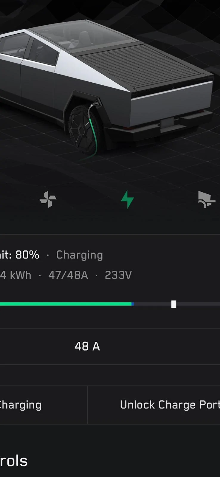 Tesla Cybertruck What is the blue segment on the charge progress bar? IMG_7323