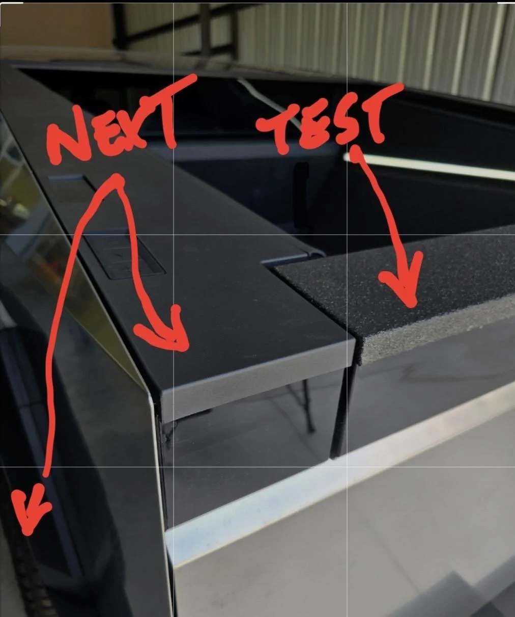 Tesla Cybertruck I just LINE-X'd my Cyberbeast Cybertruck (bed spray liner on bed + rear hatch) IMG_2764