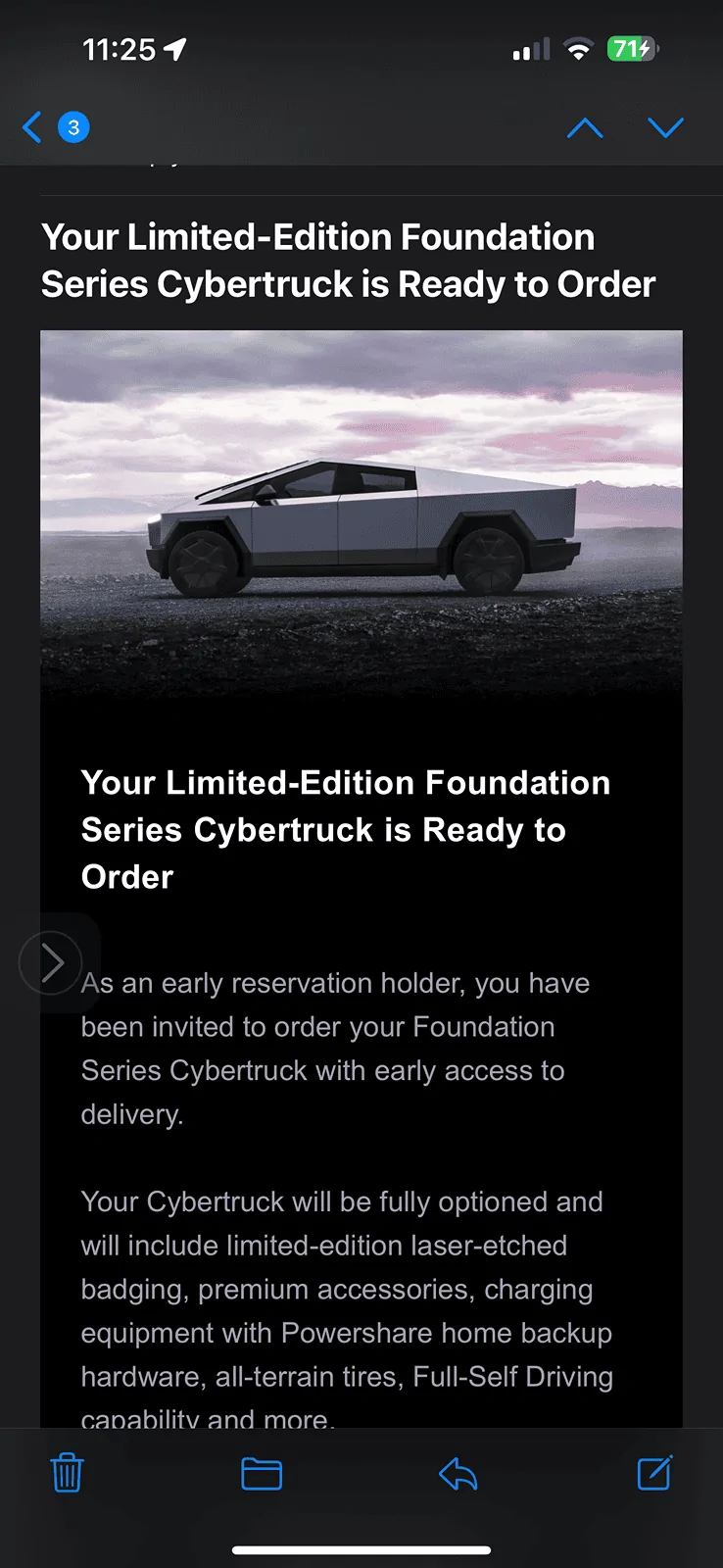 Tesla Cybertruck Anyone else from New Jersey get order confirmed? I just did. IMG_1267