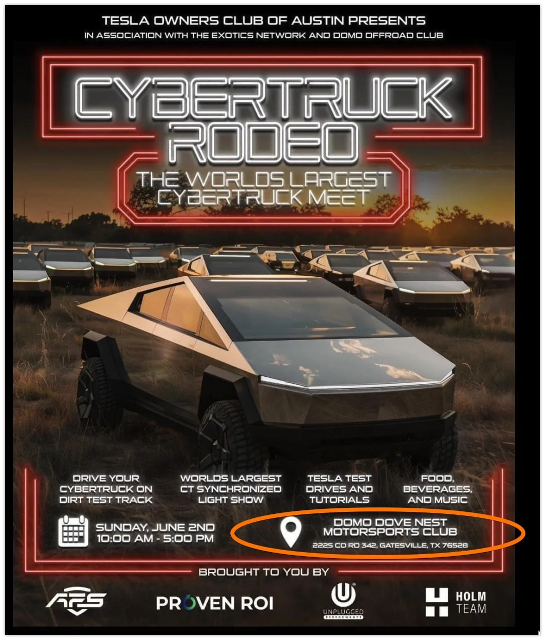 Tesla Cybertruck Gatesville, TX Cybertruck Rodeo Meet Rodeo