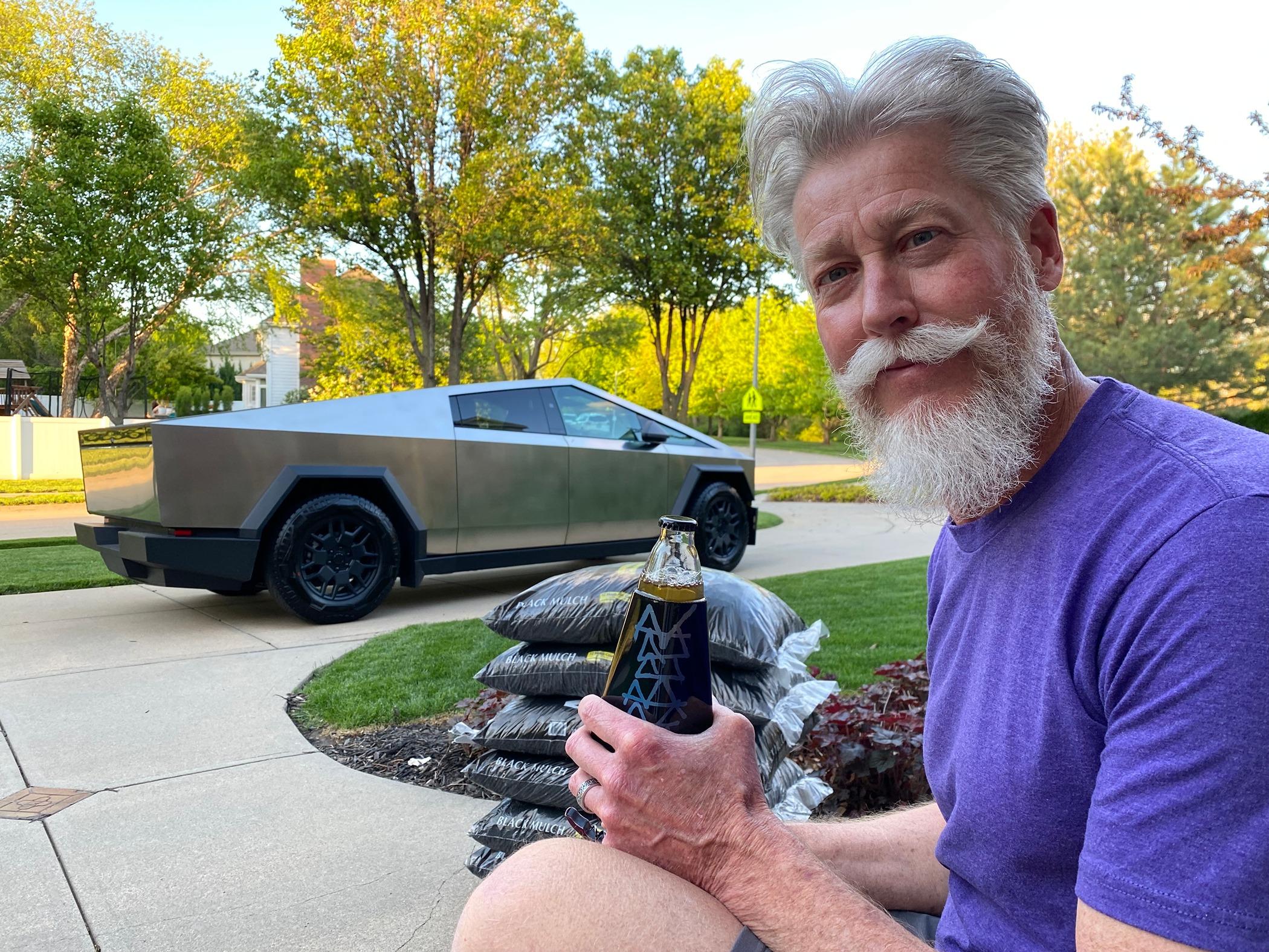 Tesla Cybertruck Order submitted celebration w/ CyberBeer & CyberStein 🍻 IMG_5971