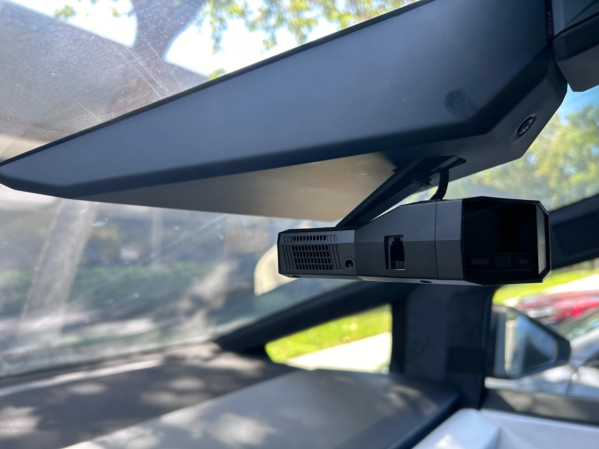 Tesla Cybertruck 3D print mount for Uniden radar detector IMG_5677