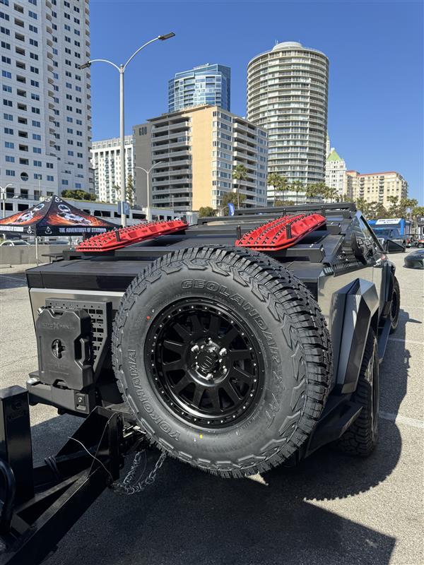 Tesla Cybertruck UP Invincible Cybertruck at Electrify Expo w/ 18" UP-03 Beadlocks on Geolandar Tires! 447232462_10227125696181664_8461239899242627168_n