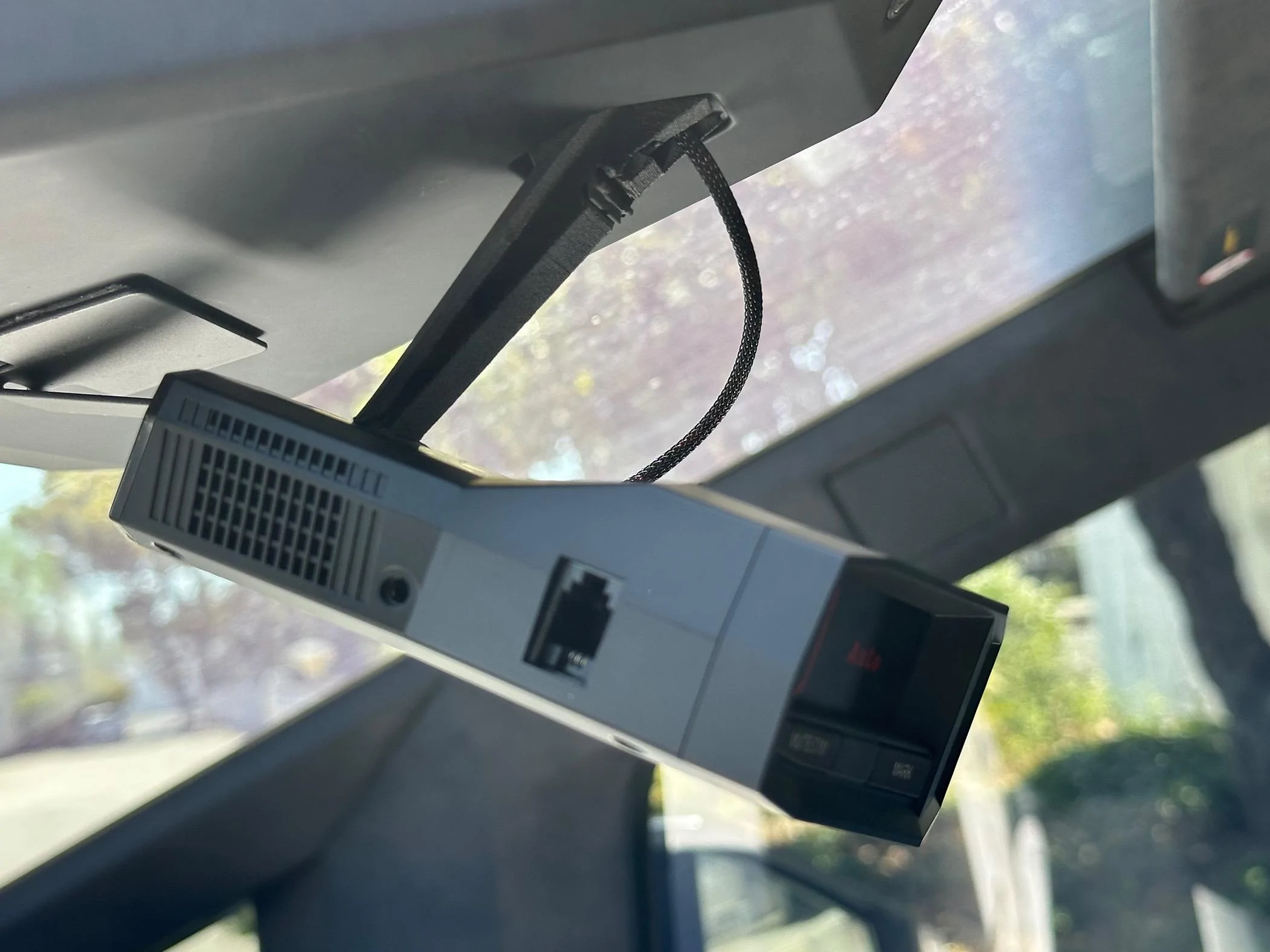 Tesla Cybertruck 3D print mount for Uniden radar detector IMG_9819