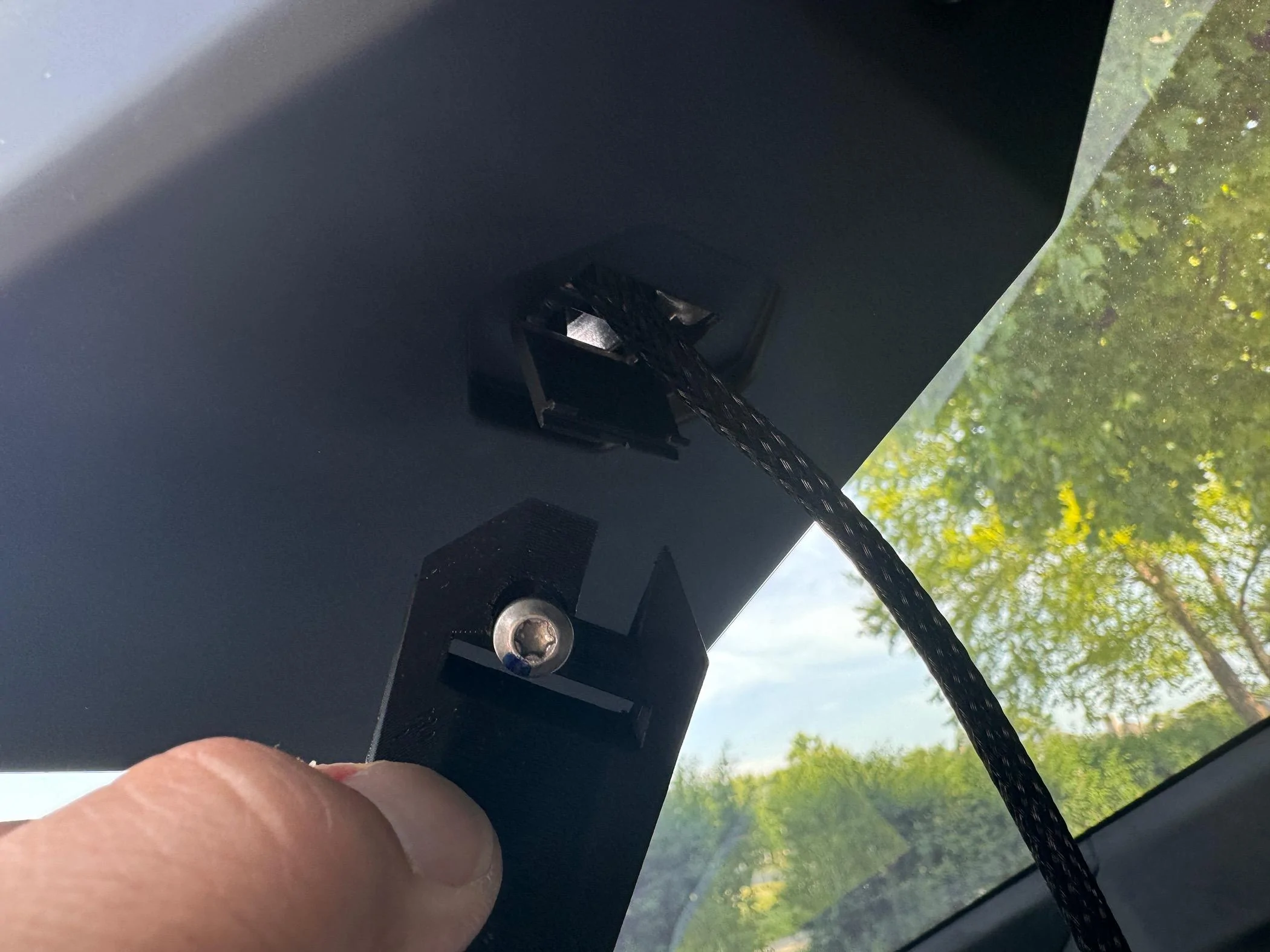 Tesla Cybertruck 3D print mount for Uniden radar detector IMG_4215