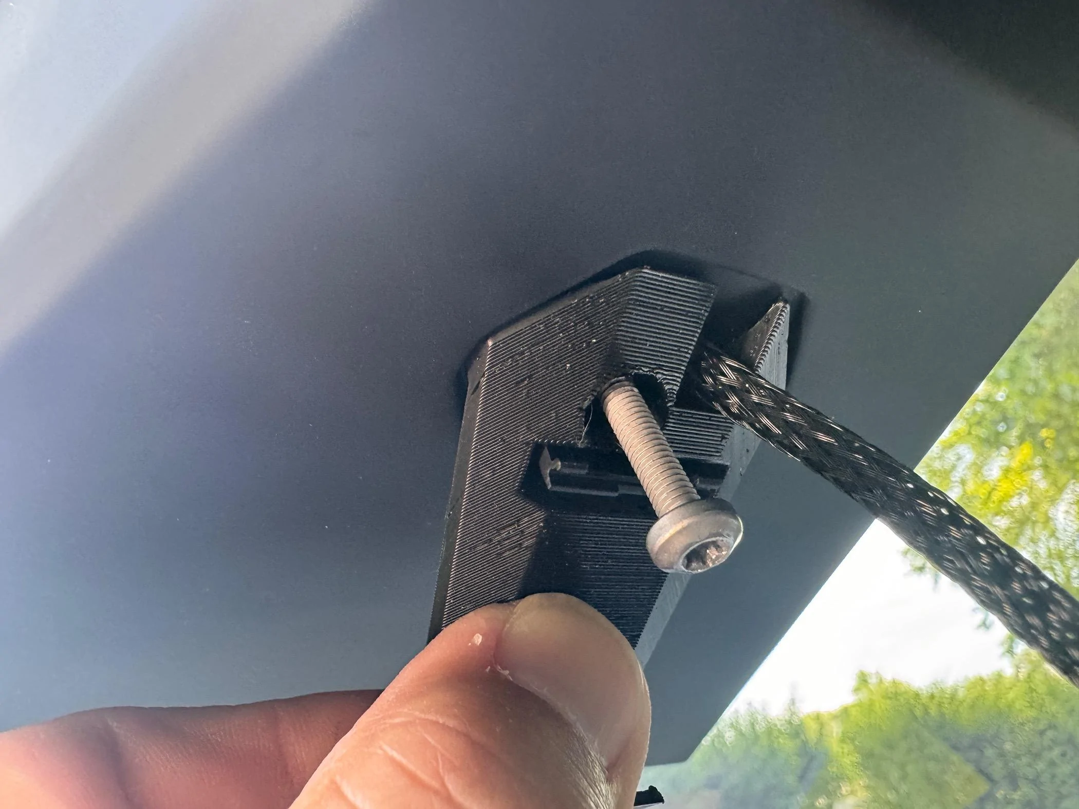 Tesla Cybertruck 3D print mount for Uniden radar detector IMG_4216