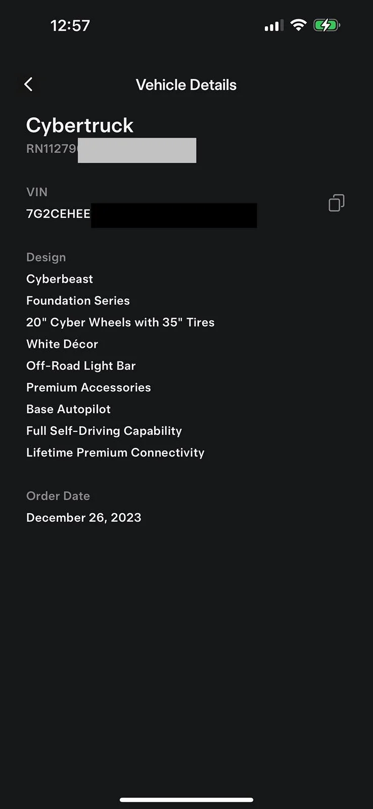 Tesla Cybertruck Wisconsin Cyber Beast VIN assigned!🙂 IMG_6968