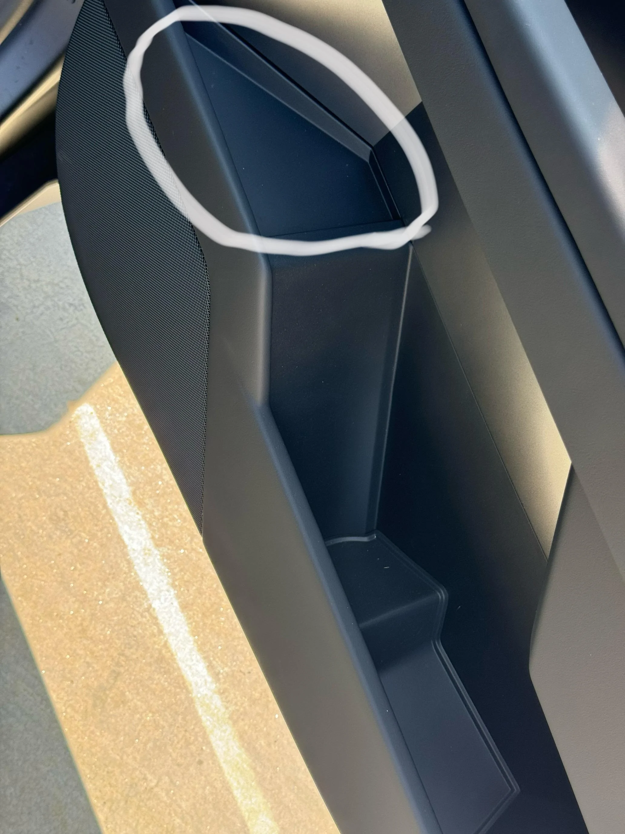 Tesla Cybertruck Update: No liner in upper door tray - Made my own for $3.95 IMG_4136