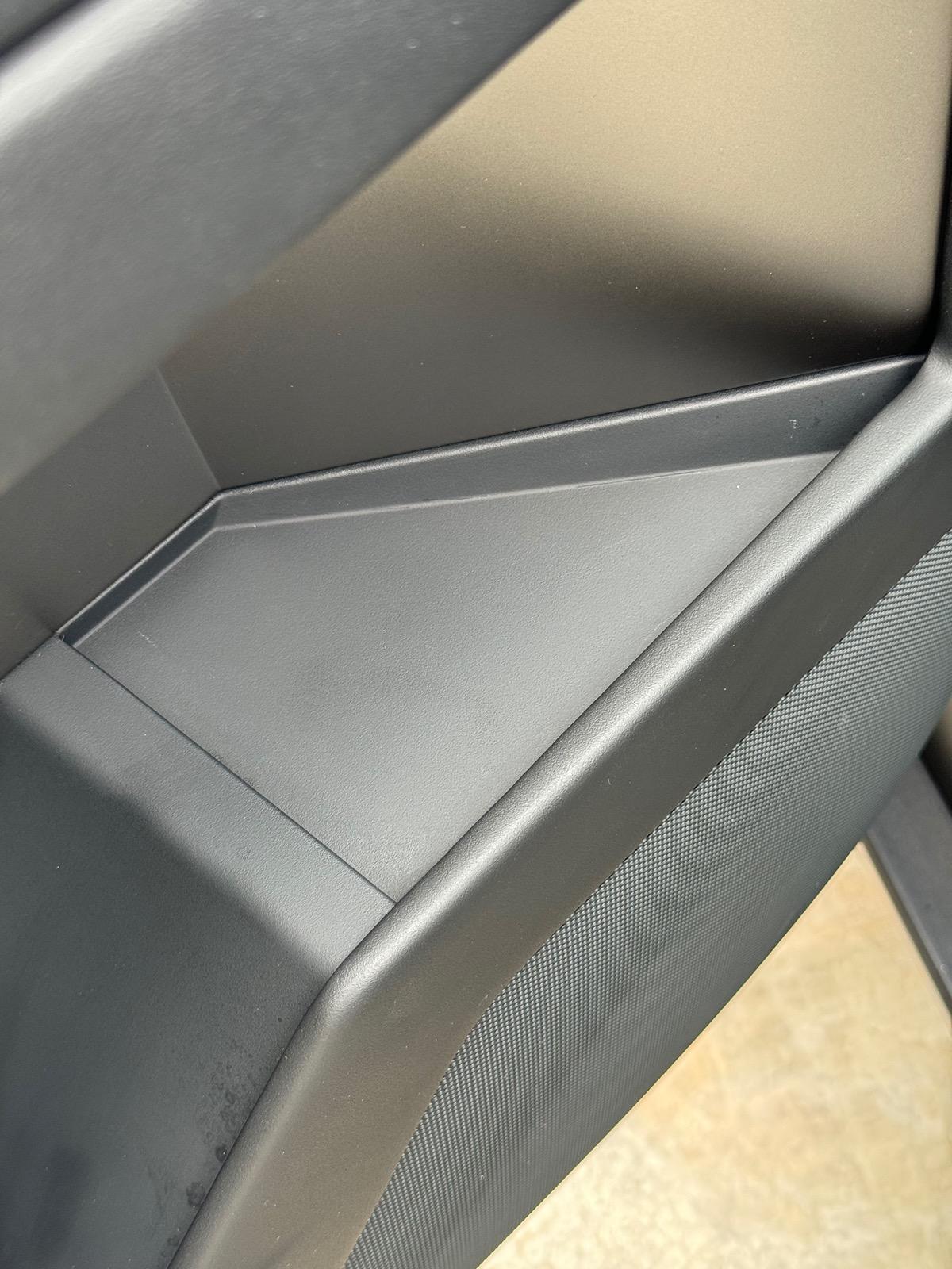 Tesla Cybertruck Update: No liner in upper door tray - Made my own for $3.95 IMG_4141