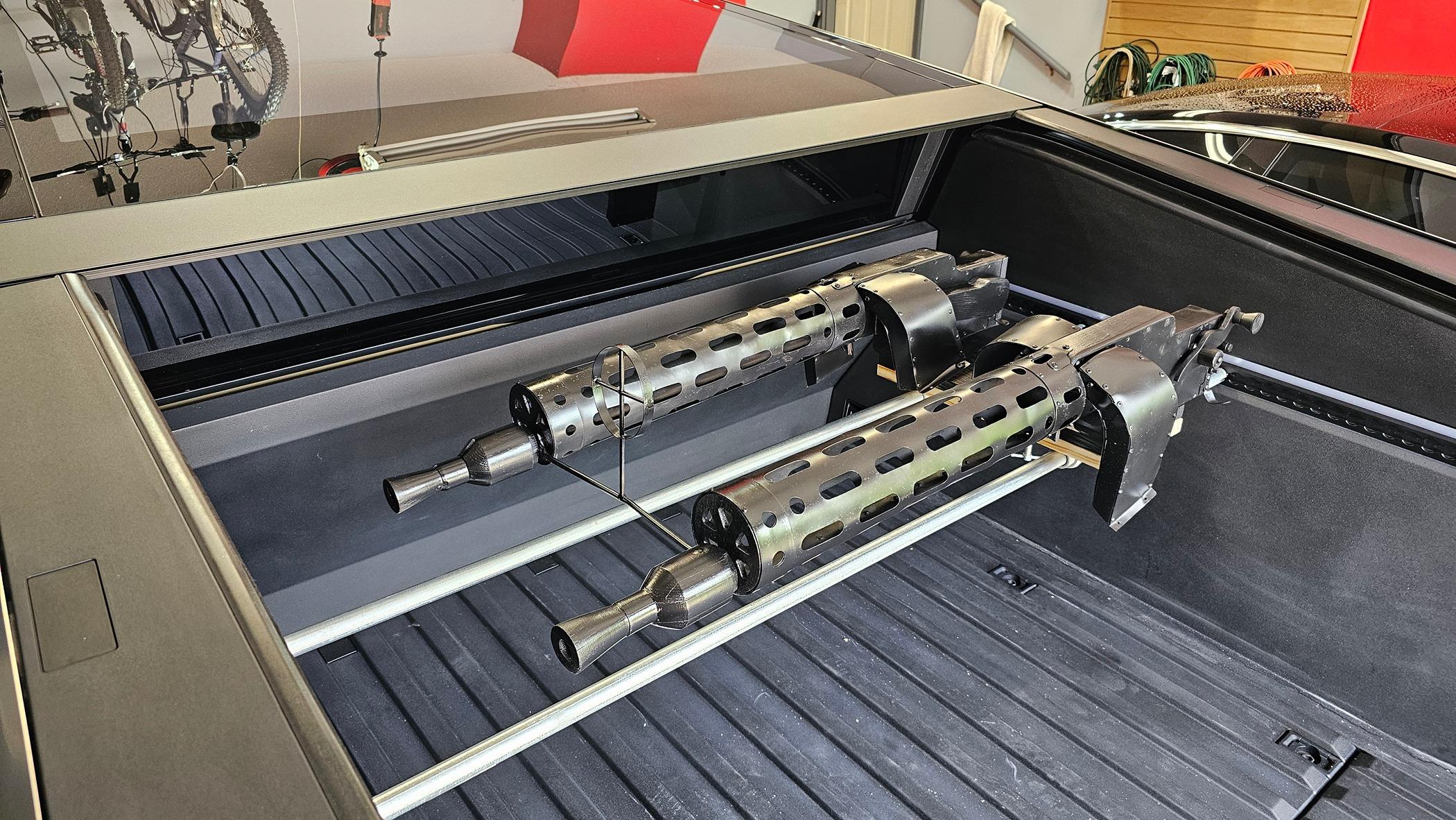 Tesla Cybertruck Prop machine gun turret (Halo theme) for Cybertruck bed - DIY project now fully functional 1000027732-