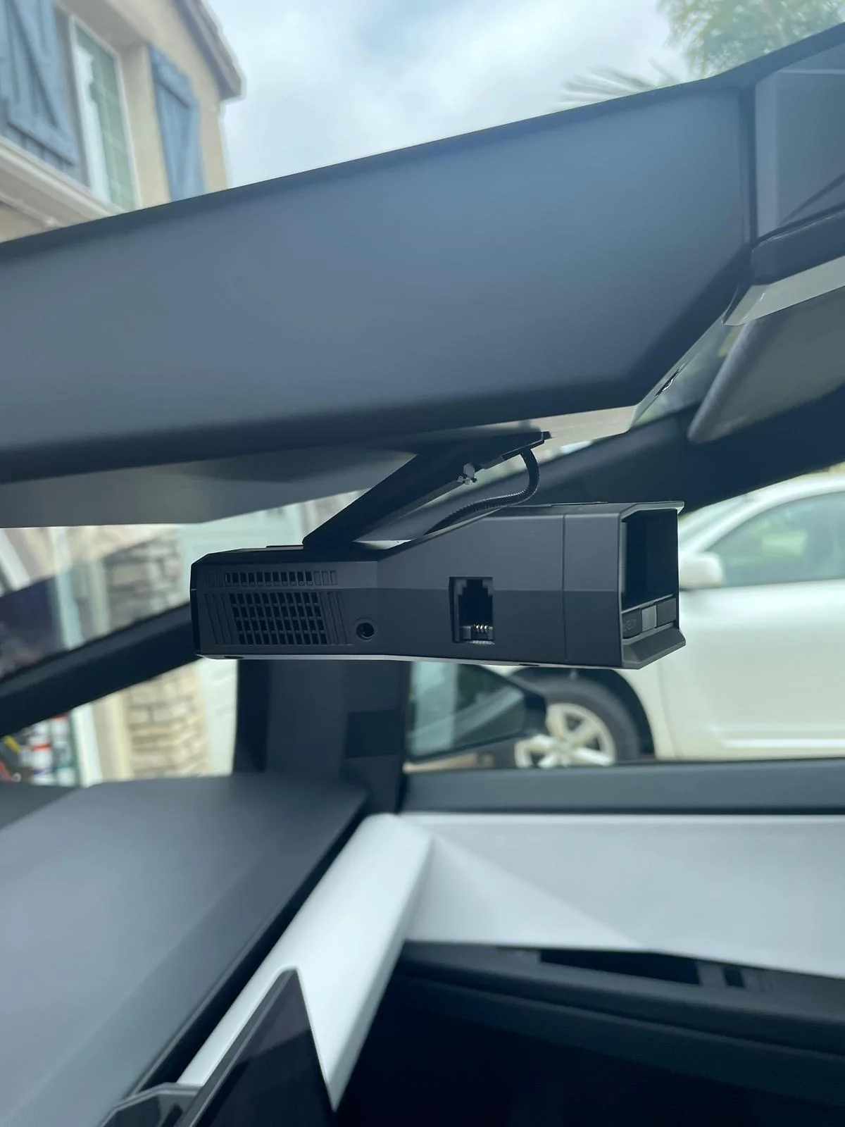 Tesla Cybertruck 3D print mount for Uniden radar detector IMG_1475