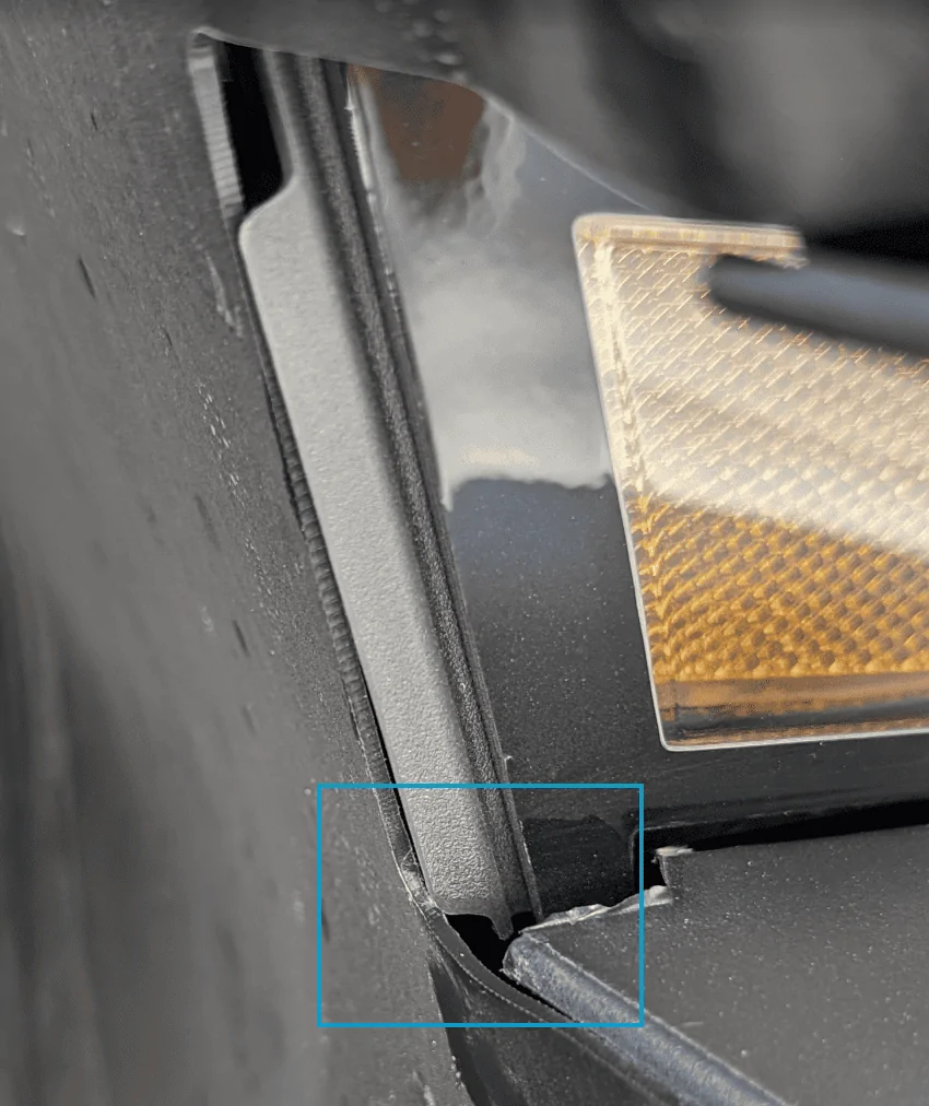 Tesla Cybertruck Tab in the wheel well not lining up with the liner. 1717461210754-6r