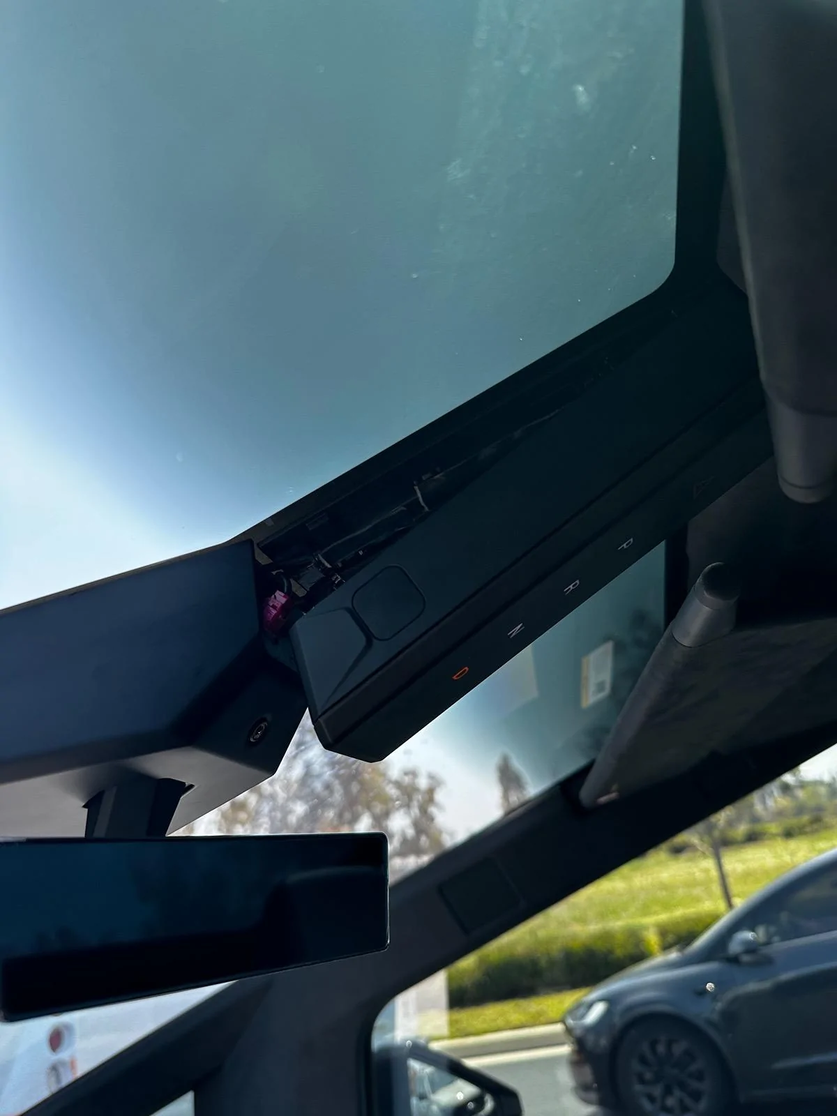 Tesla Cybertruck Overhead gear selector falling off IMG_4887