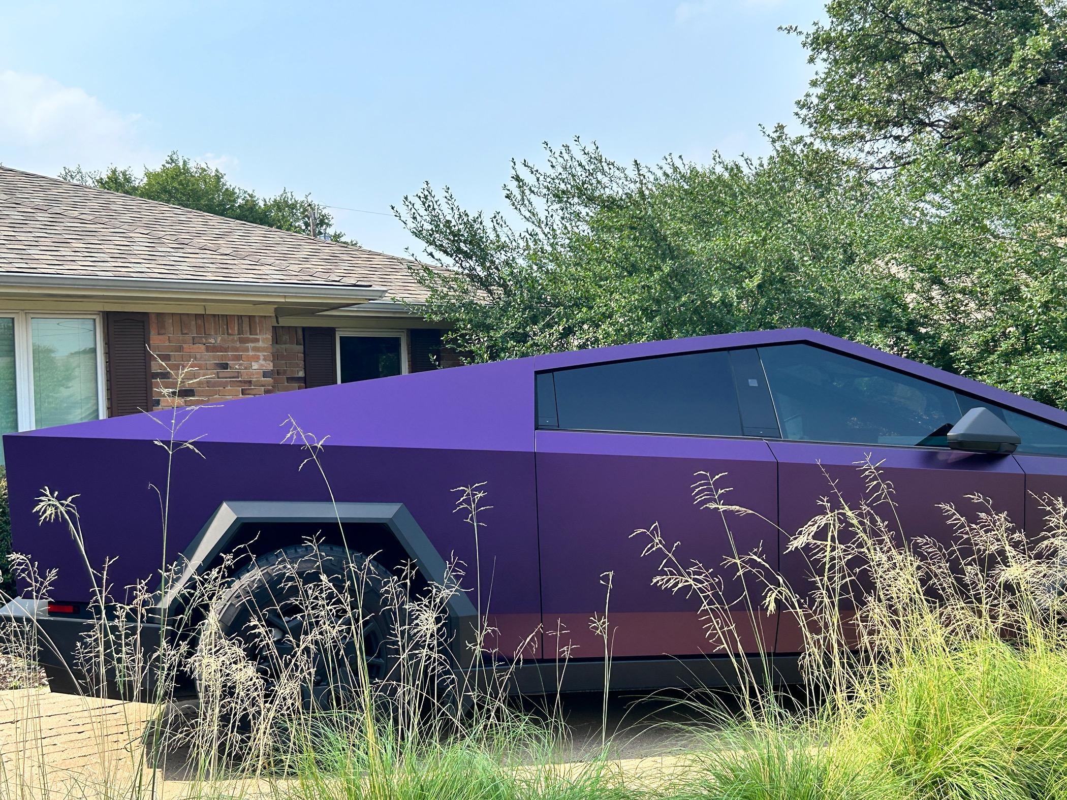 Tesla Cybertruck BLUE / BLURPLE / PURPLE Vinyl Wrap & PPF Cybertruck -- Photos & Videos IMG_1205
