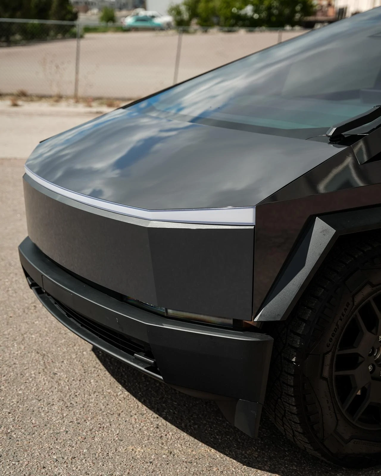 Tesla Cybertruck Logrus meet the world.... World meet Logrus left facing close up front