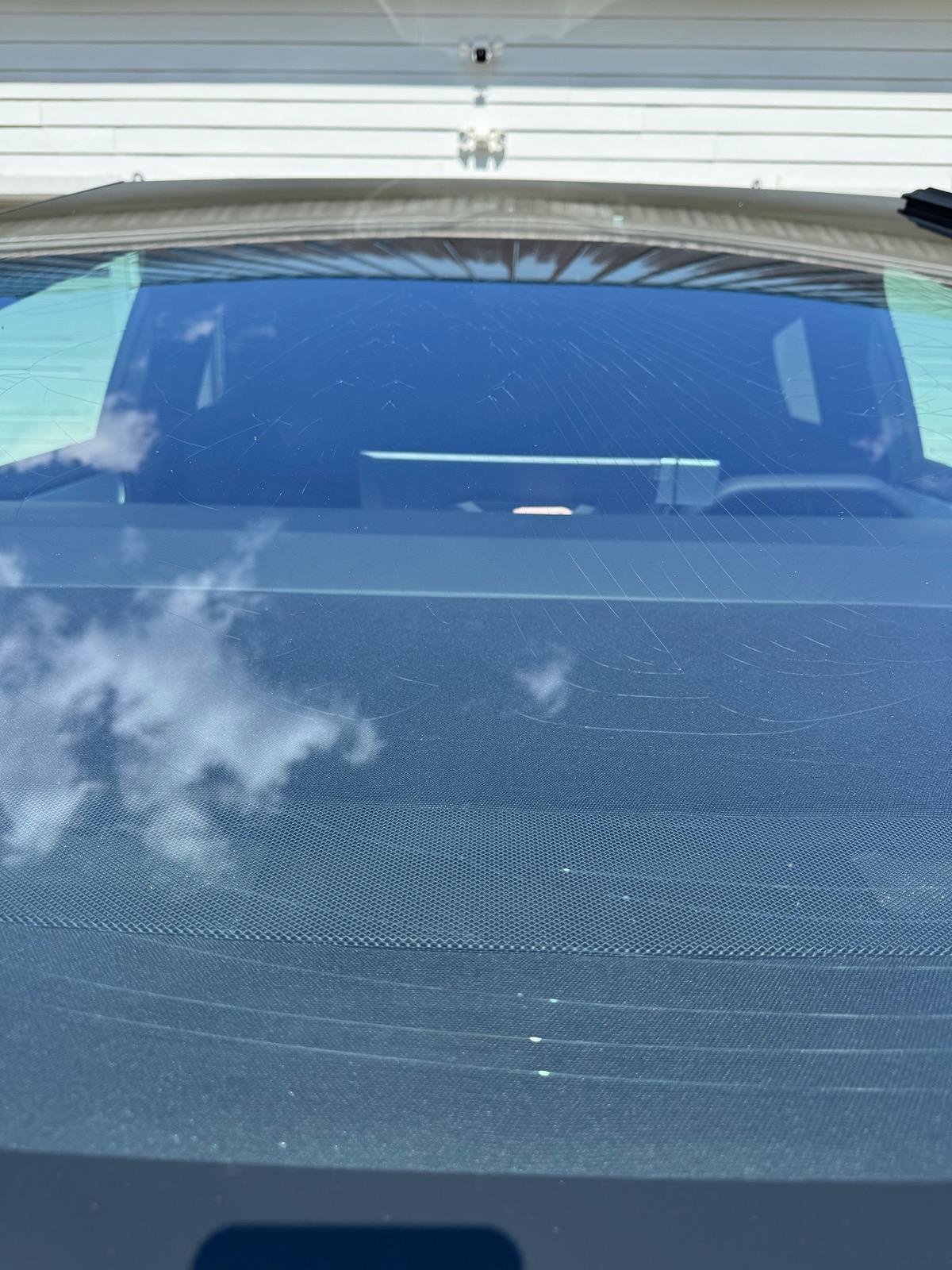 Tesla Cybertruck Wind Shield Cracked while parked IMG_6900