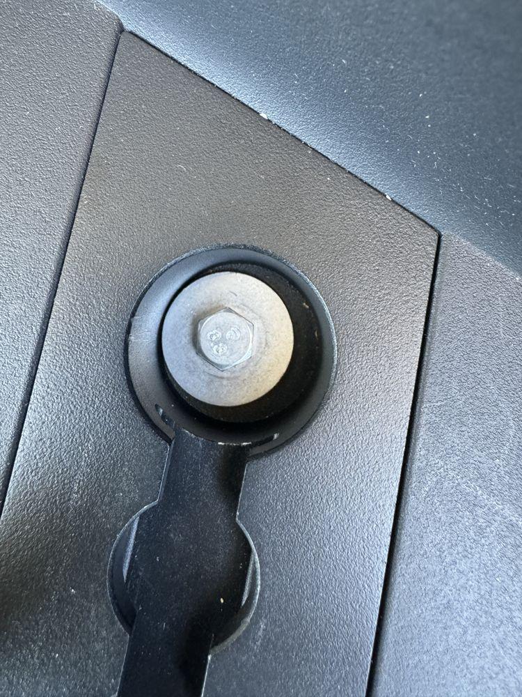 Tesla Cybertruck Frunk "Front Trunk L-Track + Cargo Net" Accessory Received! bolt-offset