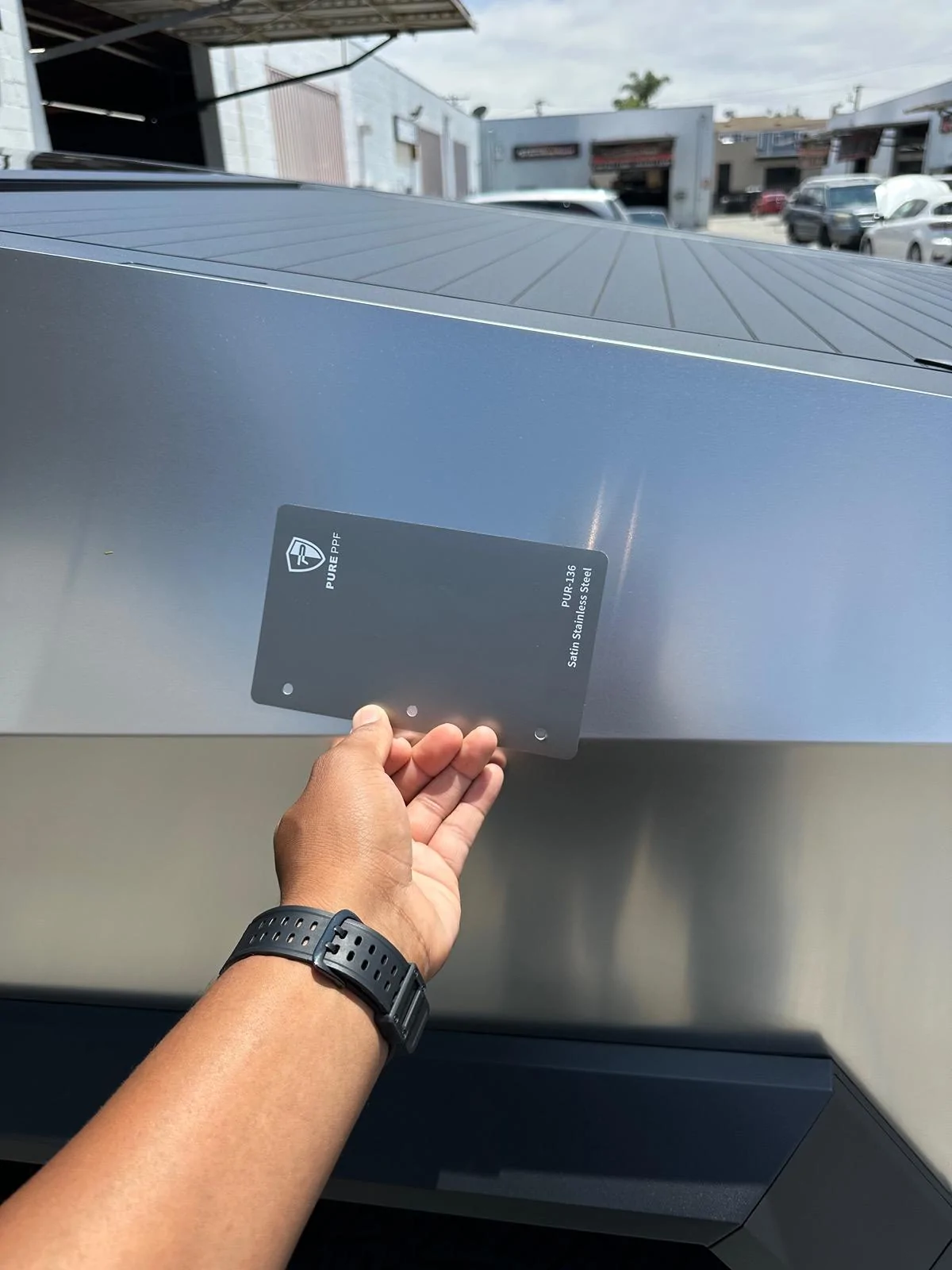 Tesla Cybertruck Dark grey Pure PPF wrap IMG_7042