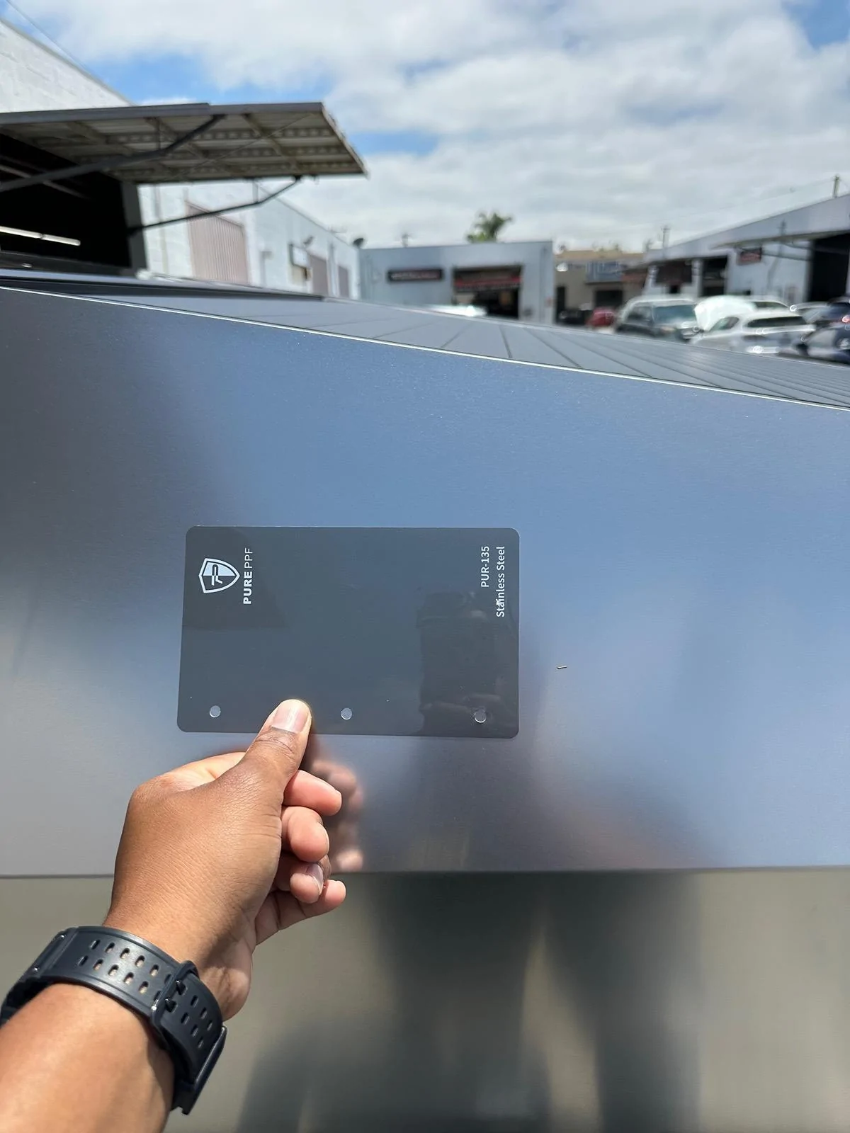 Tesla Cybertruck Dark grey Pure PPF wrap IMG_7043