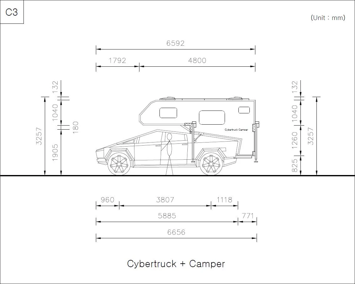 Tesla Cybertruck Cybertruck camper drawings C3