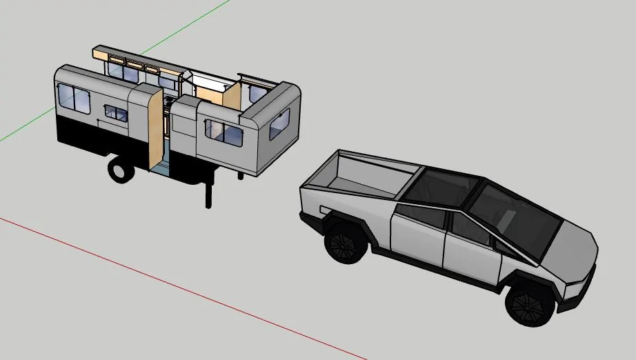 Tesla Cybertruck Cybertruck camper drawings Scamp19