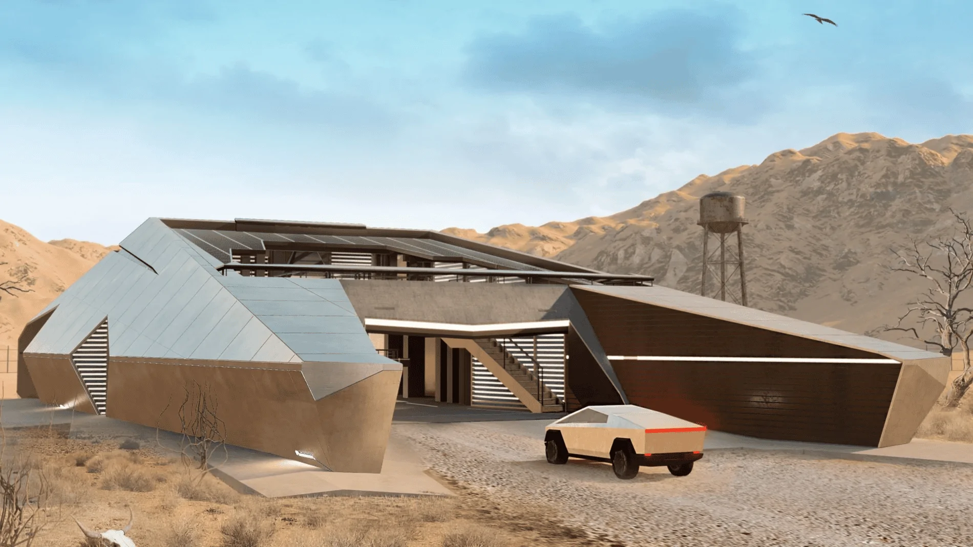 Tesla Cybertruck The logical progression of Cybertruck ...a Cyberhouse to go with it! 1614494780907