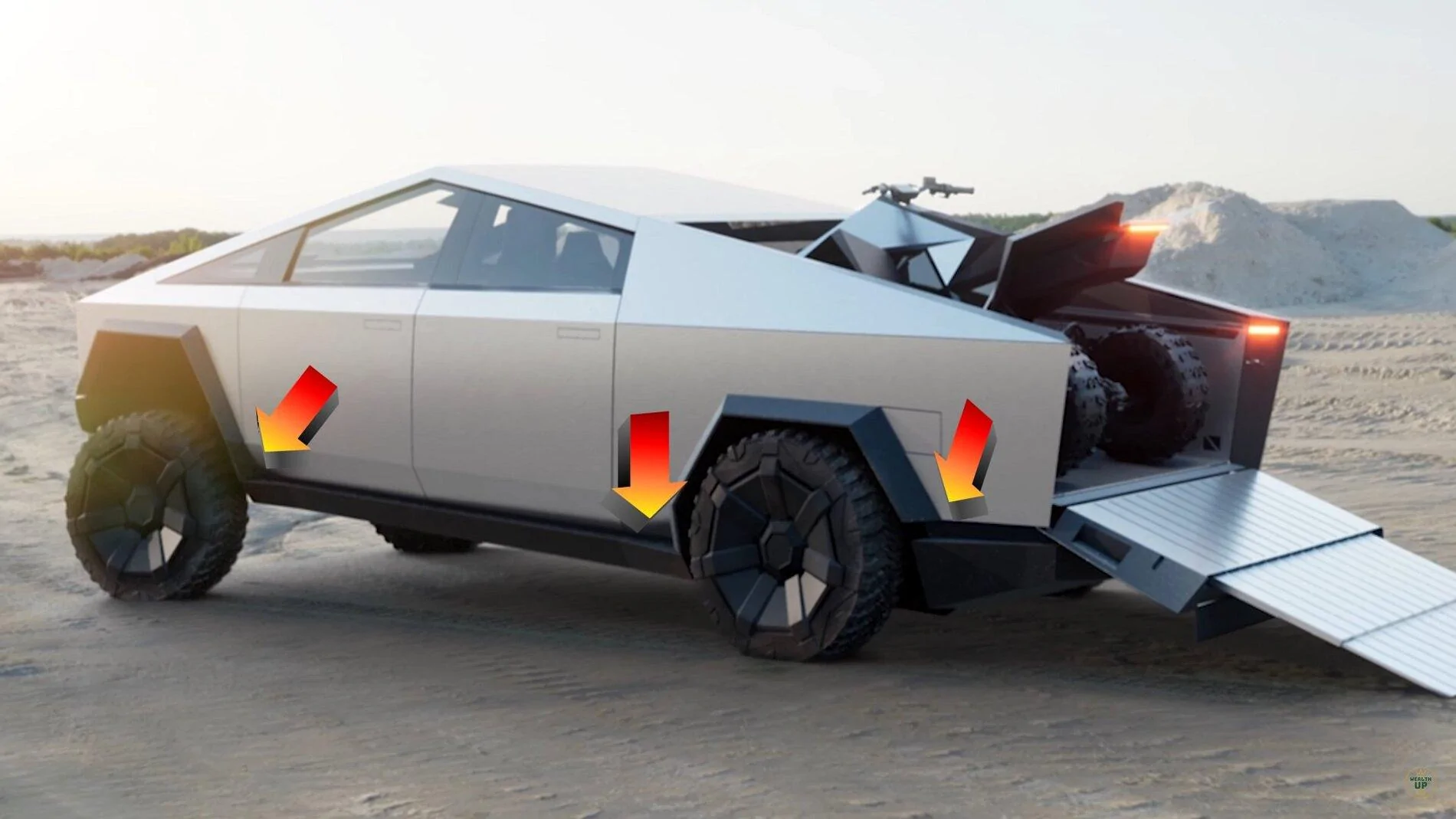 Tesla Cybertruck Did you notice the Cybertruck has built in steps? stepsid